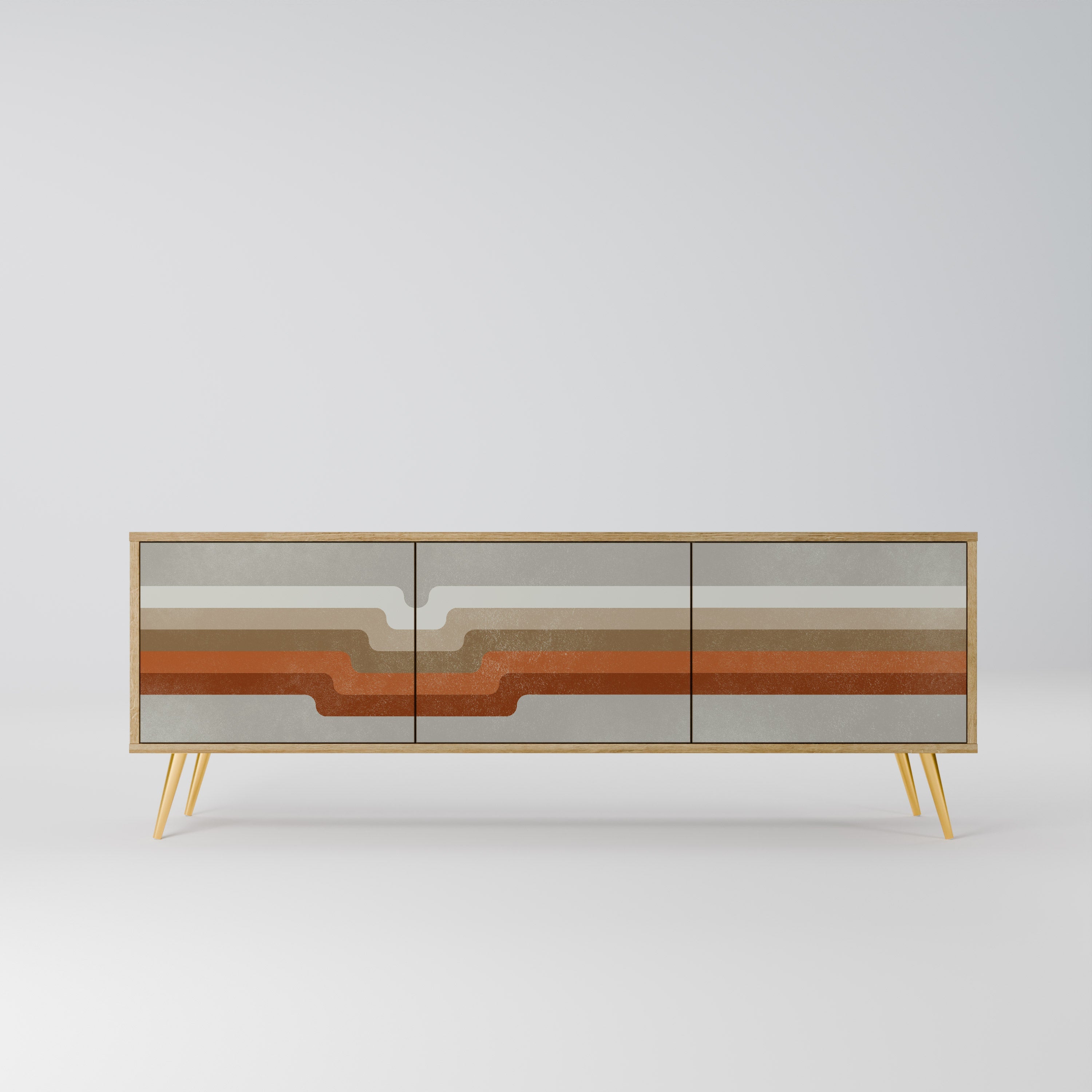 PECULIAR TRAIL Móvel de TV com 3 Portas em Efeito Carvalho