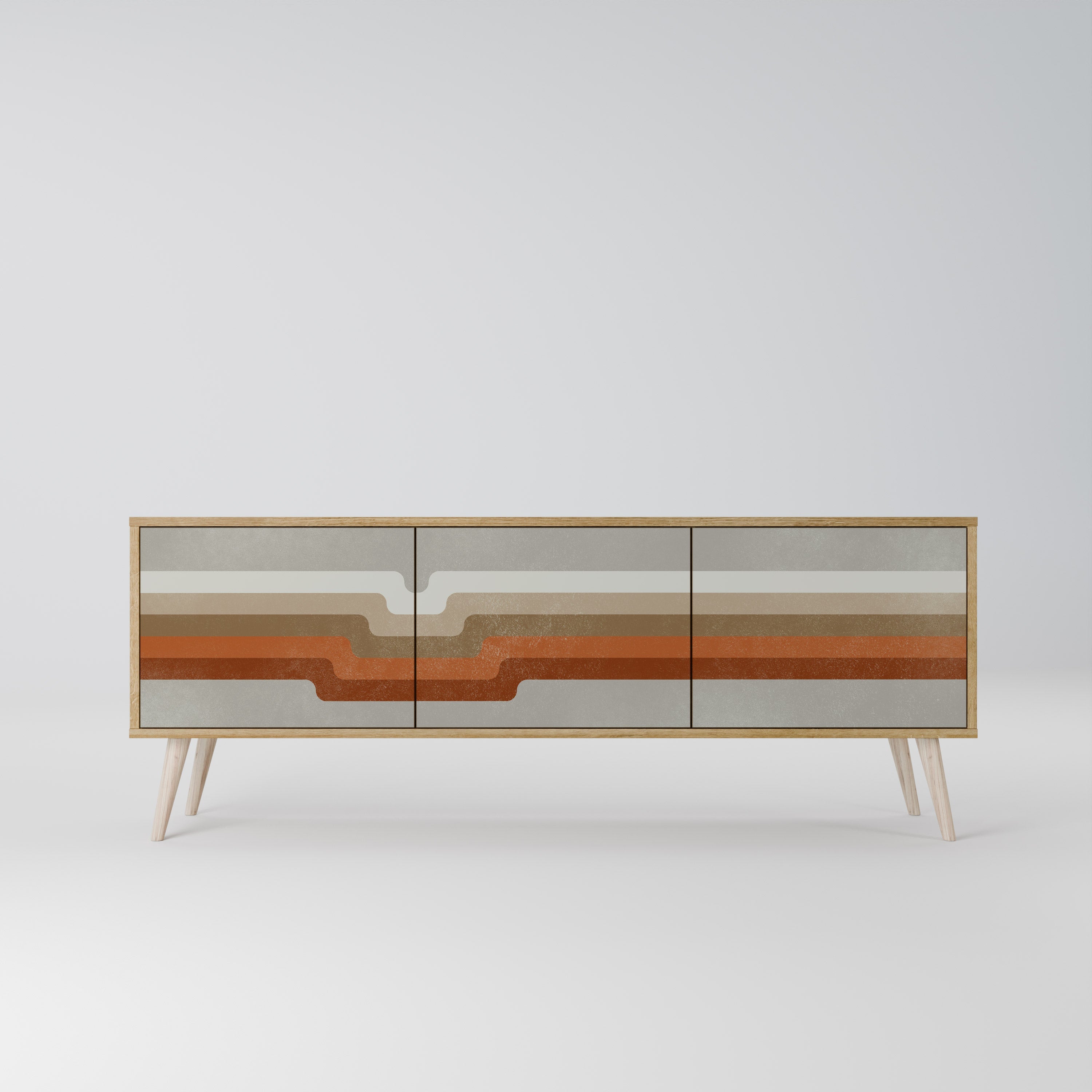 PECULIAR TRAIL Móvel de TV com 3 Portas em Efeito Carvalho