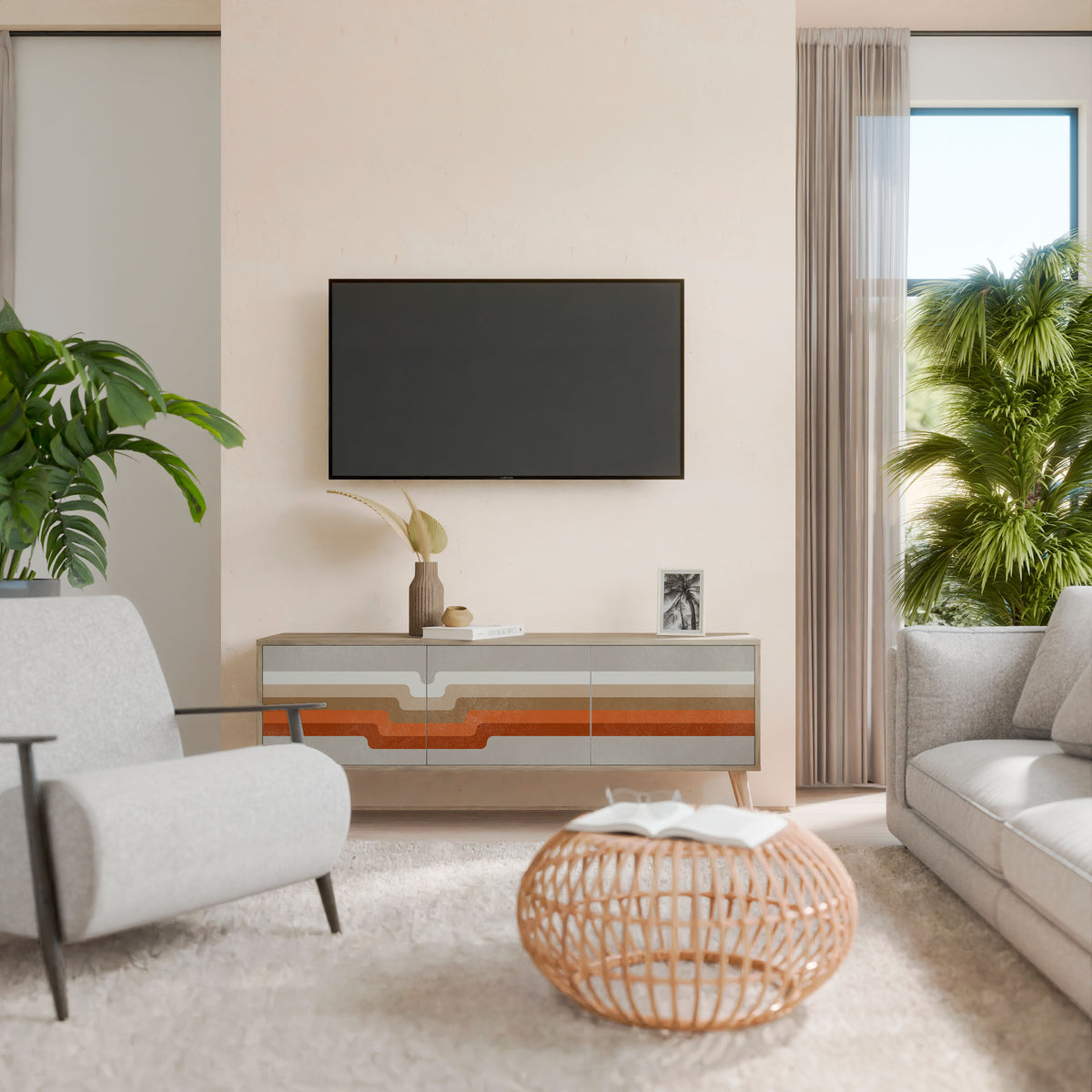 PECULIAR TRAIL 3-Door TV Cabinet