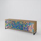 MEMORIES MAP Móvel de TV com 3 Portas em Efeito Carvalho