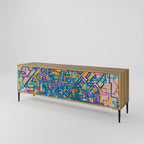 MEMORIES MAP Móvel de TV com 3 Portas em Efeito Carvalho