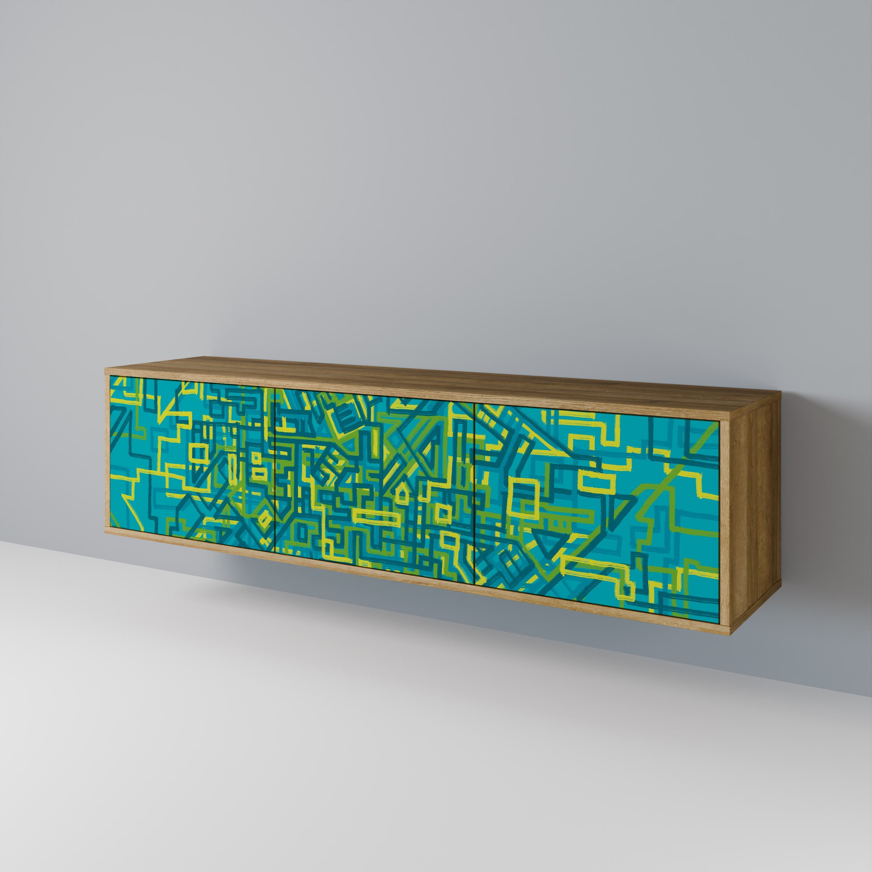 NOSTALGIC MEMORIES Móvel de TV com 3 Portas em Efeito Carvalho