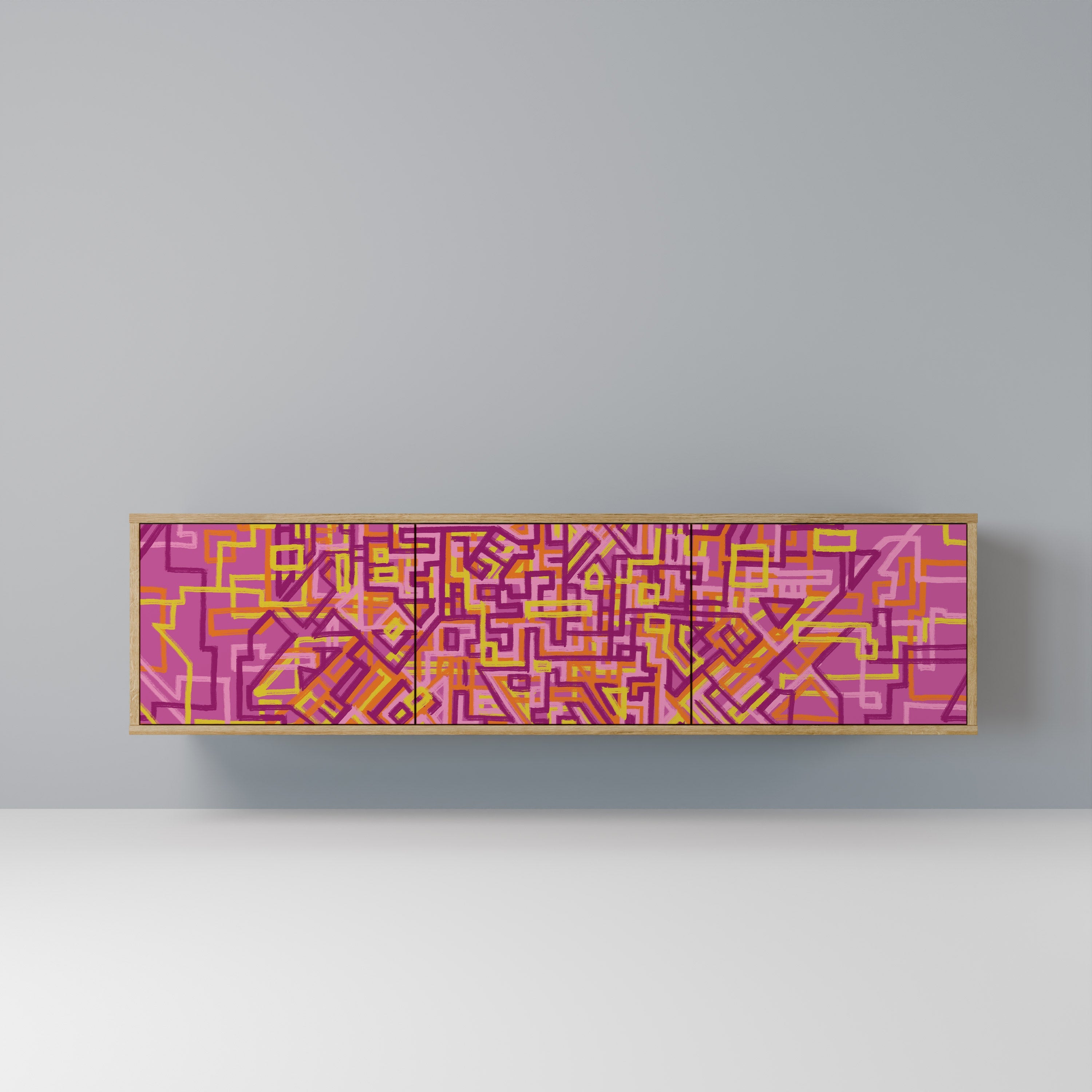 LOVELY MEMORIES Móvel de TV com 3 Portas em Efeito Carvalho