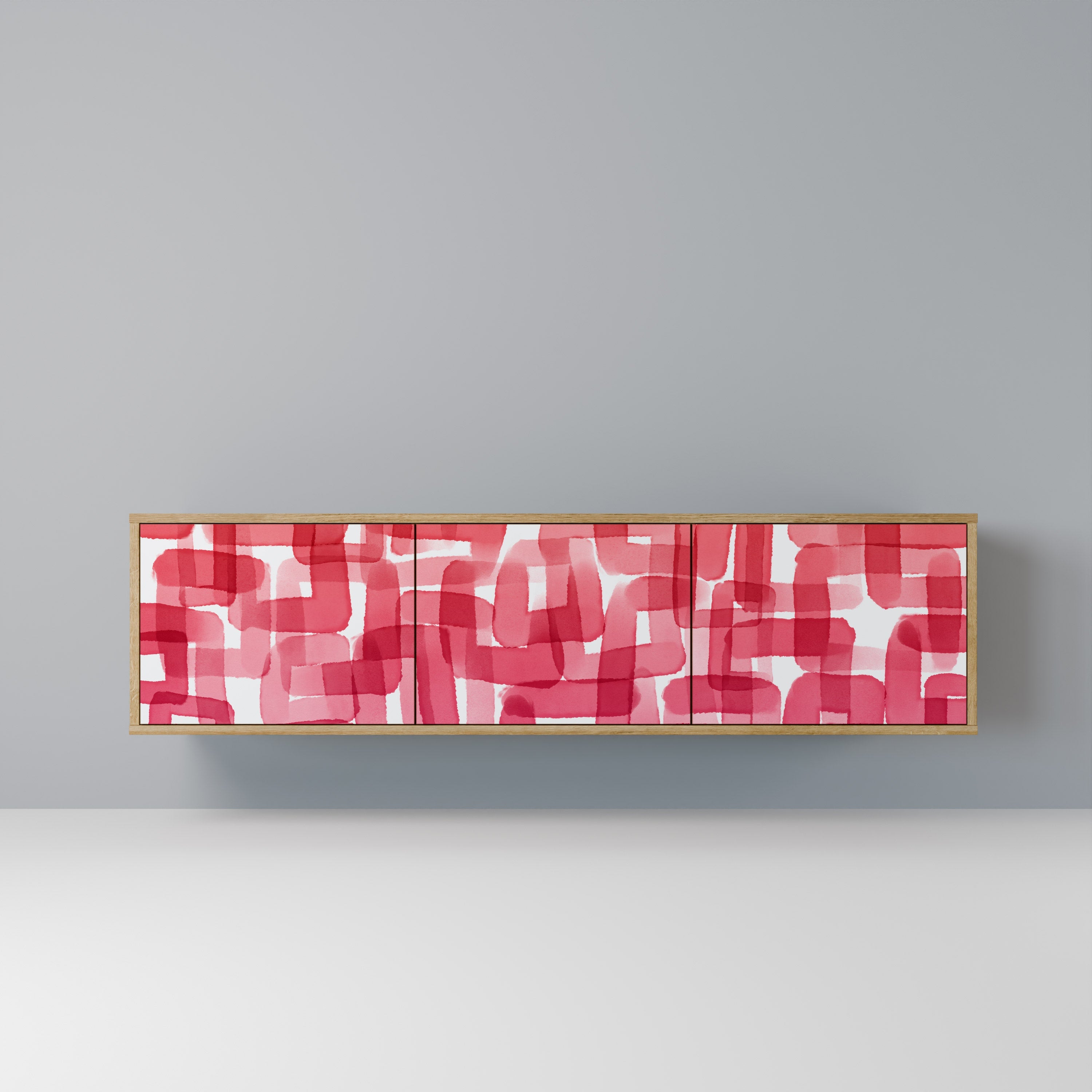 KALEIDOSCOPIC CUBISM Móvel de TV com 3 Portas em Efeito Carvalho