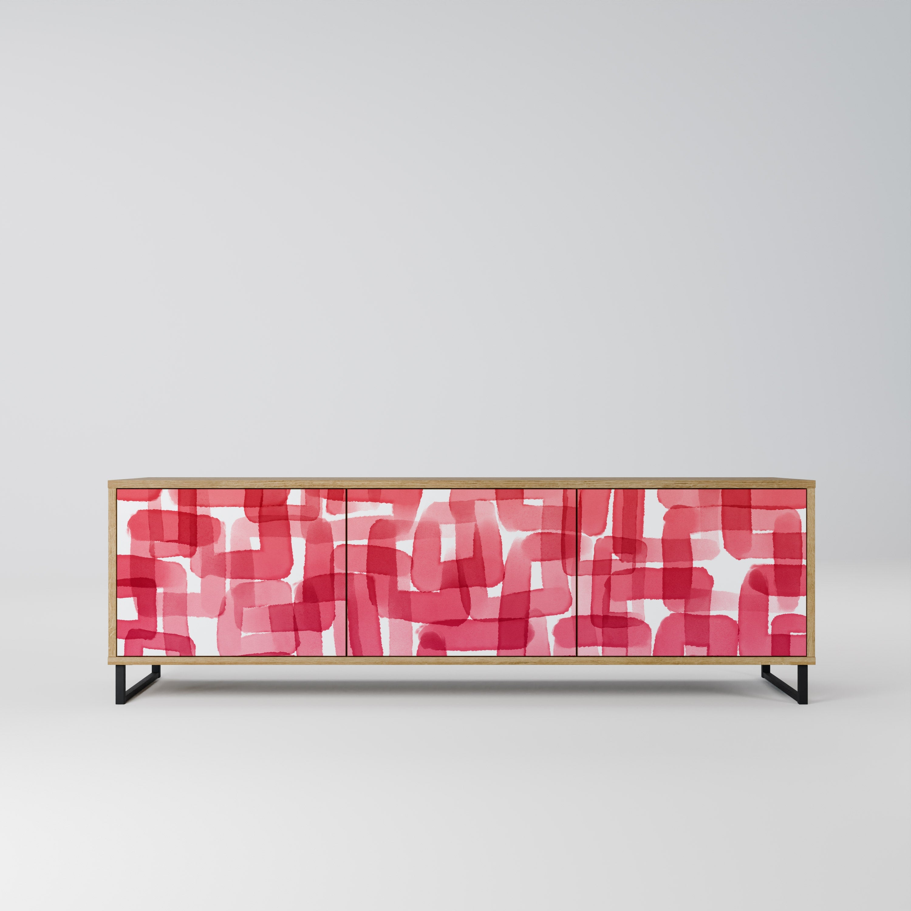 KALEIDOSCOPIC CUBISM Móvel de TV com 3 Portas em Efeito Carvalho