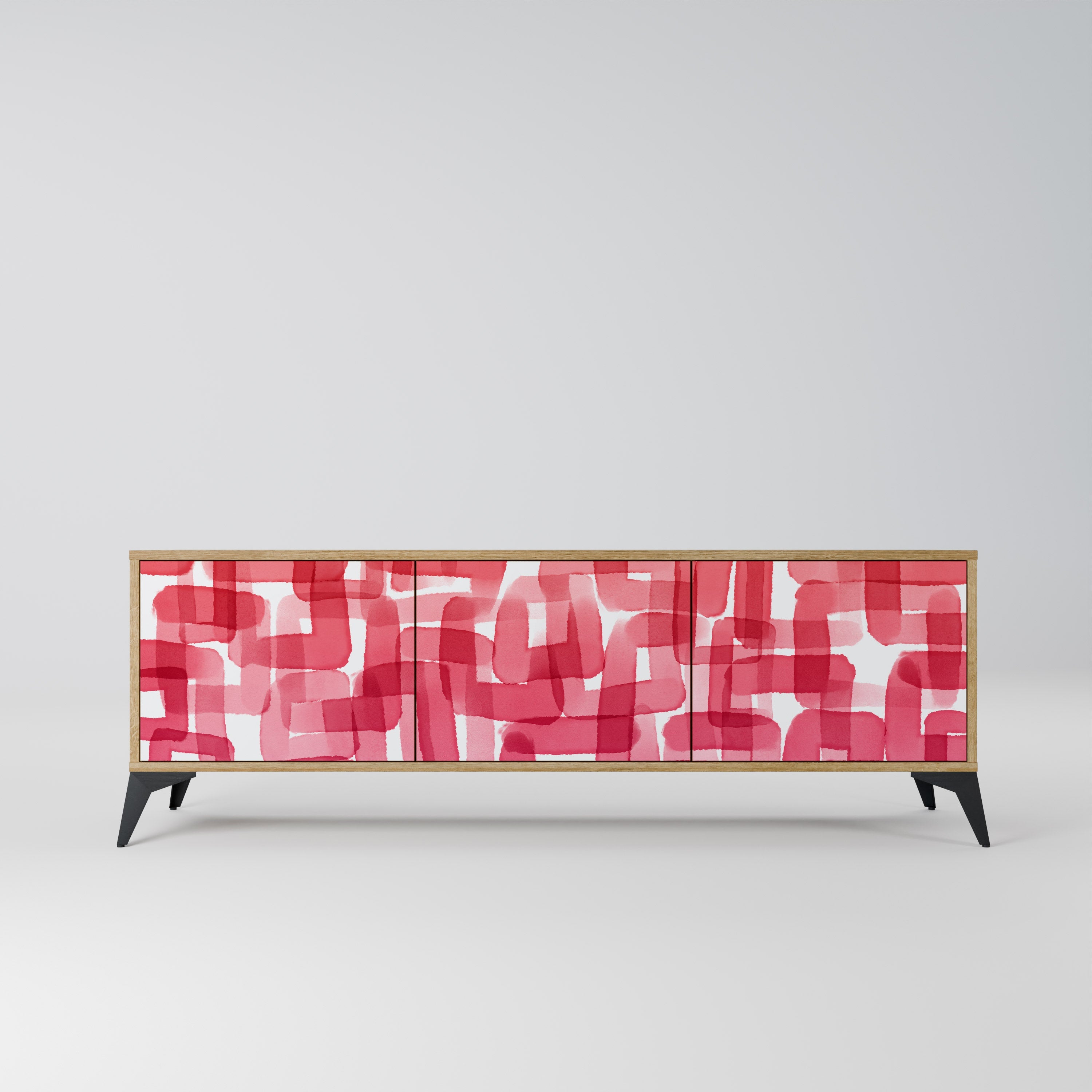 KALEIDOSCOPIC CUBISM Móvel de TV com 3 Portas em Efeito Carvalho