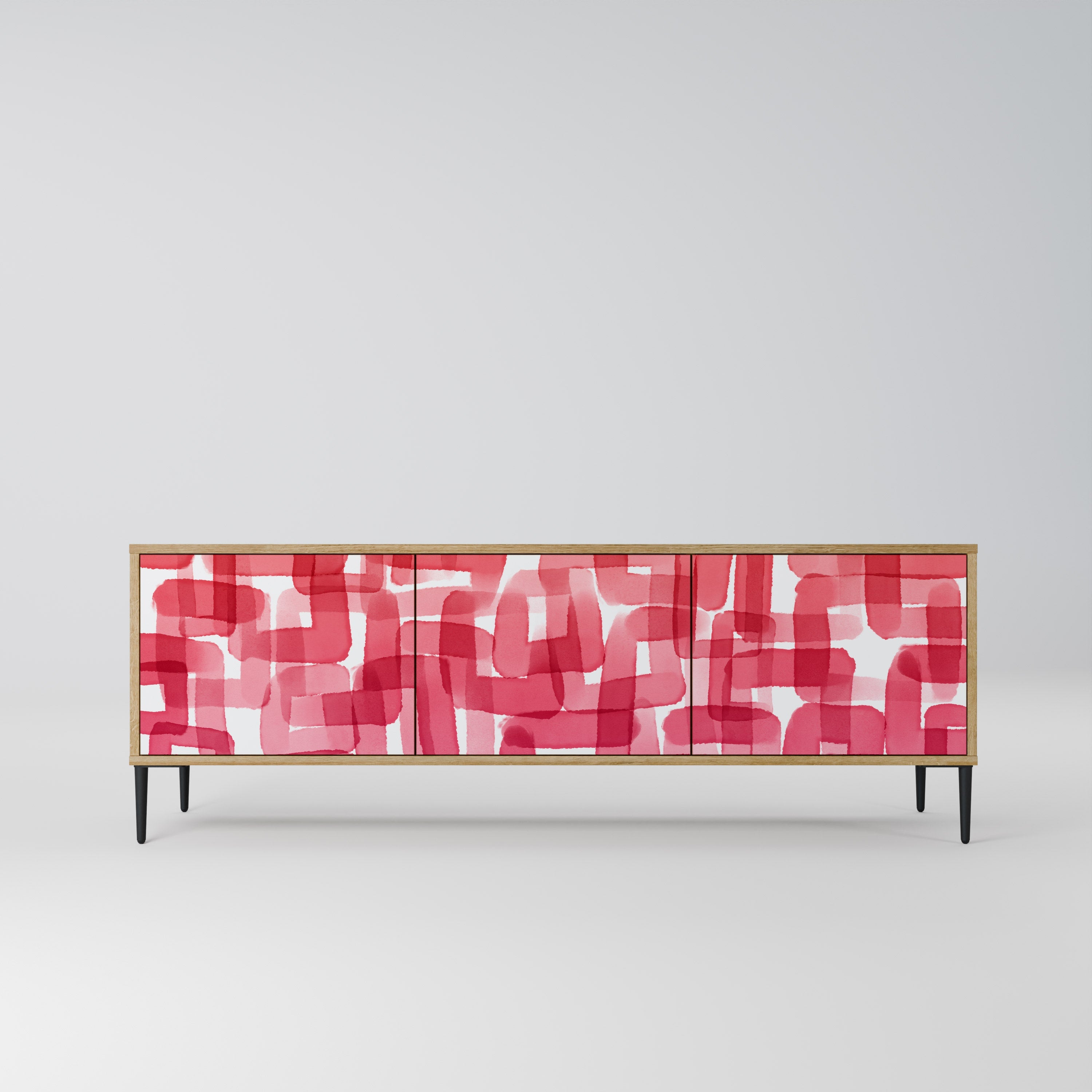 KALEIDOSCOPIC CUBISM Móvel de TV com 3 Portas em Efeito Carvalho