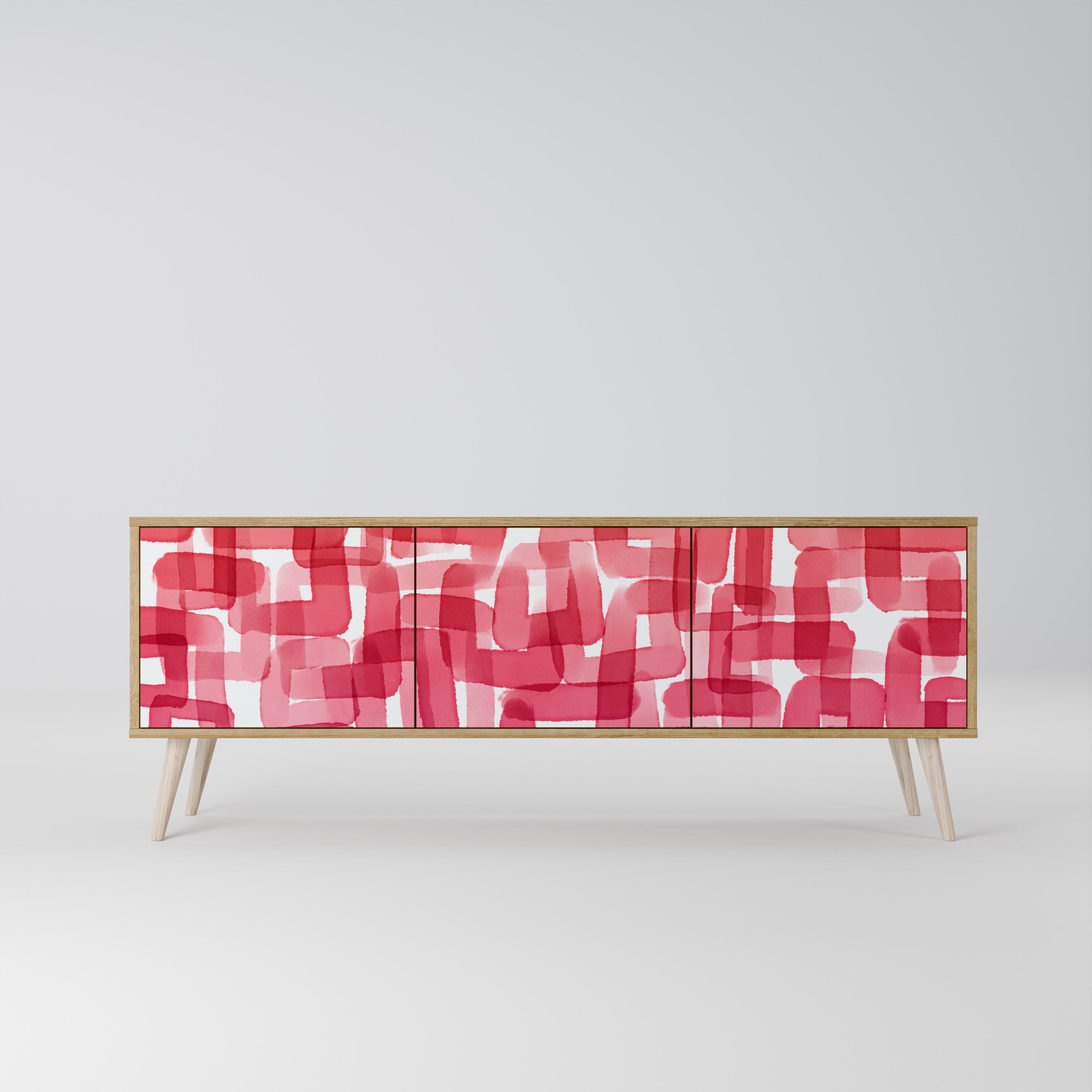 KALEIDOSCOPIC CUBISM Móvel de TV com 3 Portas em Efeito Carvalho