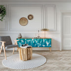 TURQUOISE RECTANGLES Móvel de TV com 3 Portas em Efeito Carvalho