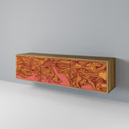 FLOATING THOUGHTS Móvel de TV com 3 Portas em Efeito Carvalho