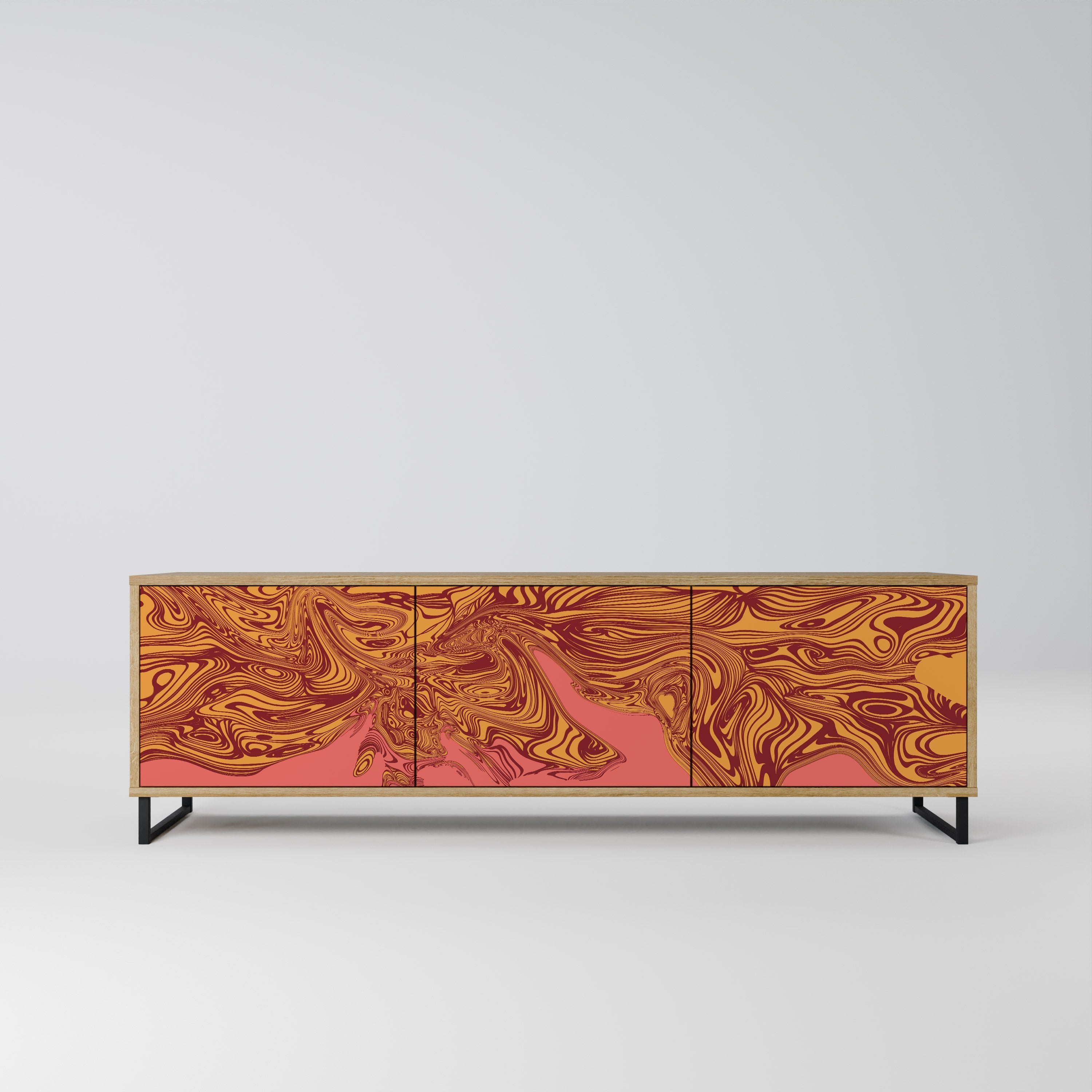 FLOATING THOUGHTS Móvel de TV com 3 Portas em Efeito Carvalho