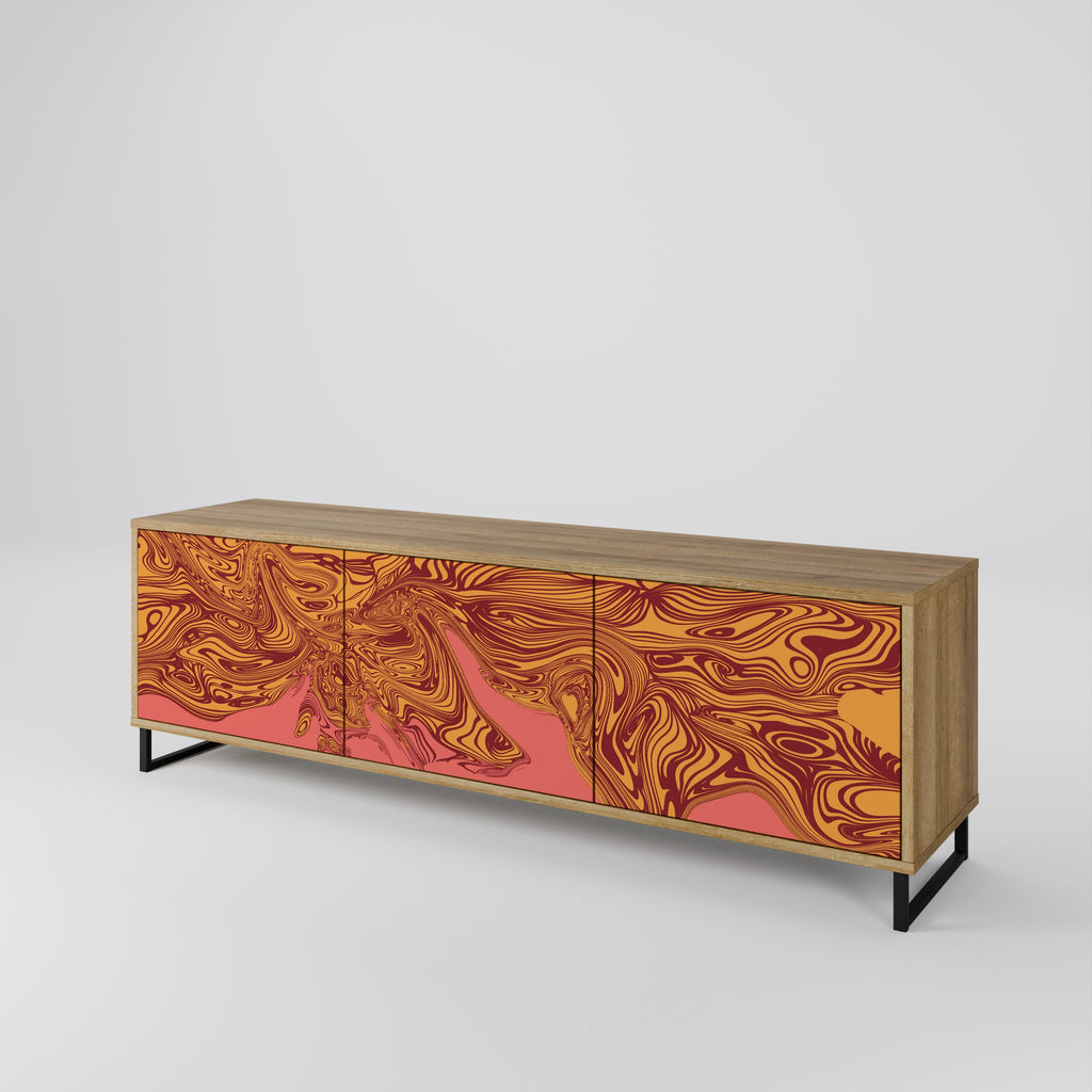 FLOATING THOUGHTS Móvel de TV com 3 Portas em Efeito Carvalho