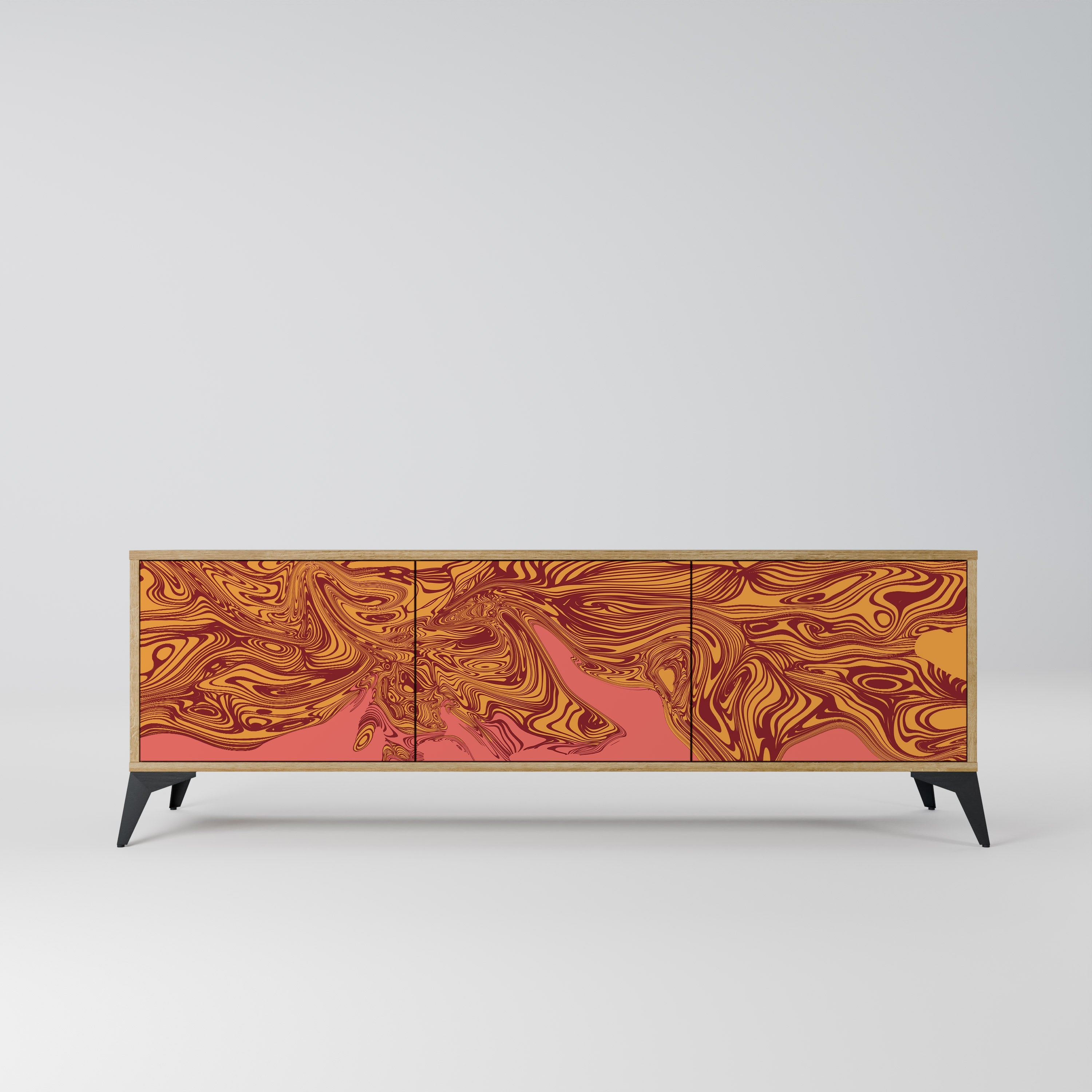 FLOATING THOUGHTS Móvel de TV com 3 Portas em Efeito Carvalho