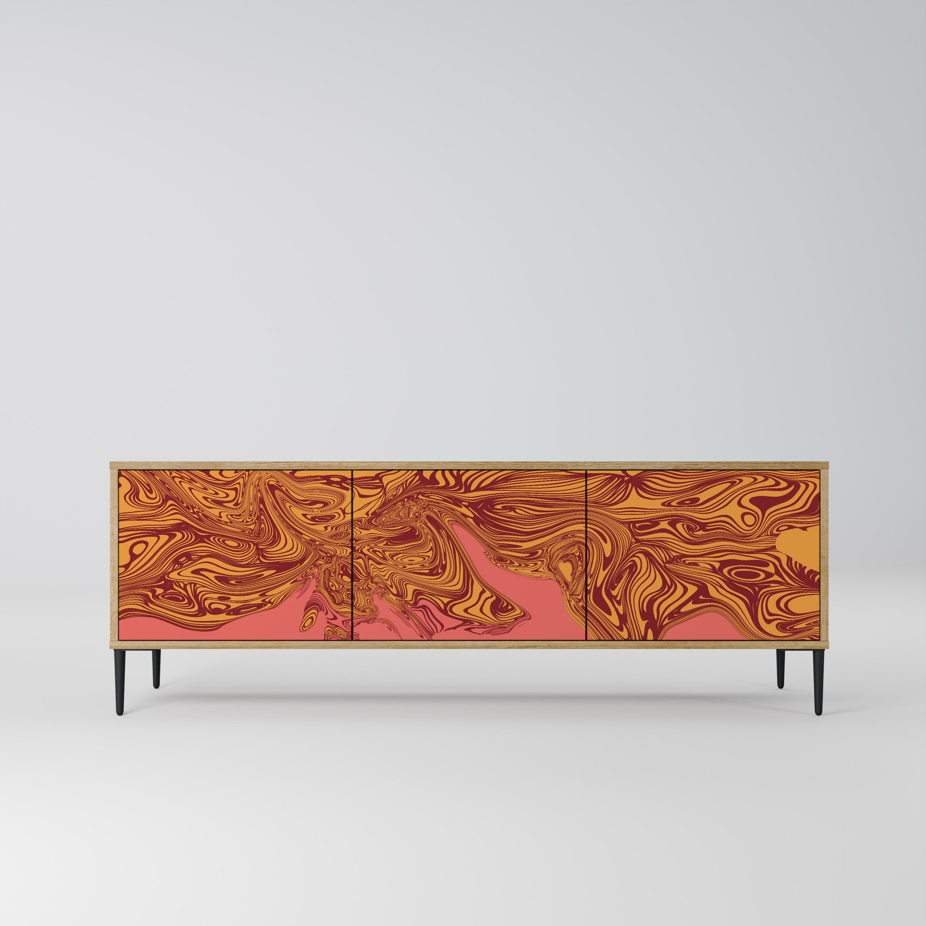 FLOATING THOUGHTS Móvel de TV com 3 Portas em Efeito Carvalho