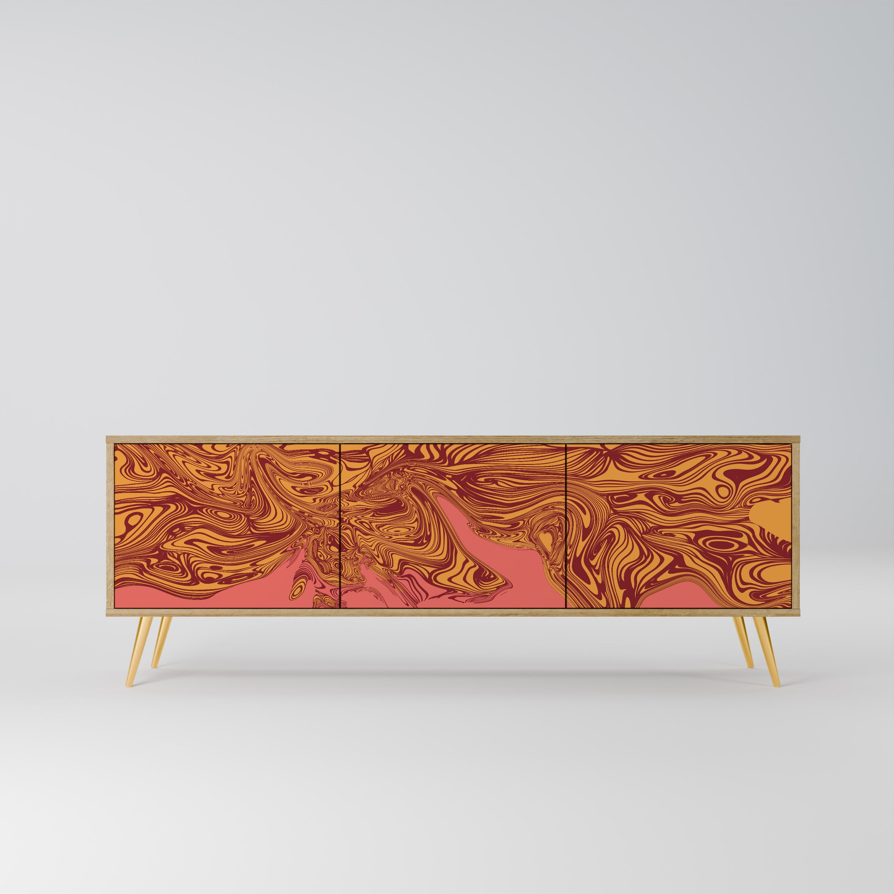 FLOATING THOUGHTS Móvel de TV com 3 Portas em Efeito Carvalho