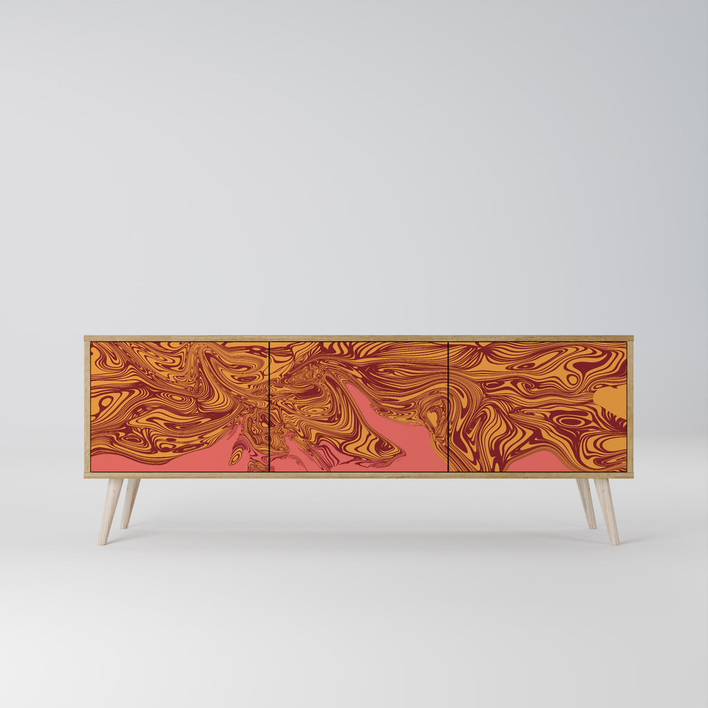 FLOATING THOUGHTS Móvel de TV com 3 Portas em Efeito Carvalho