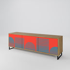 RISING GEOMETRY STARS Móvel de TV com 3 Portas em Efeito Carvalho