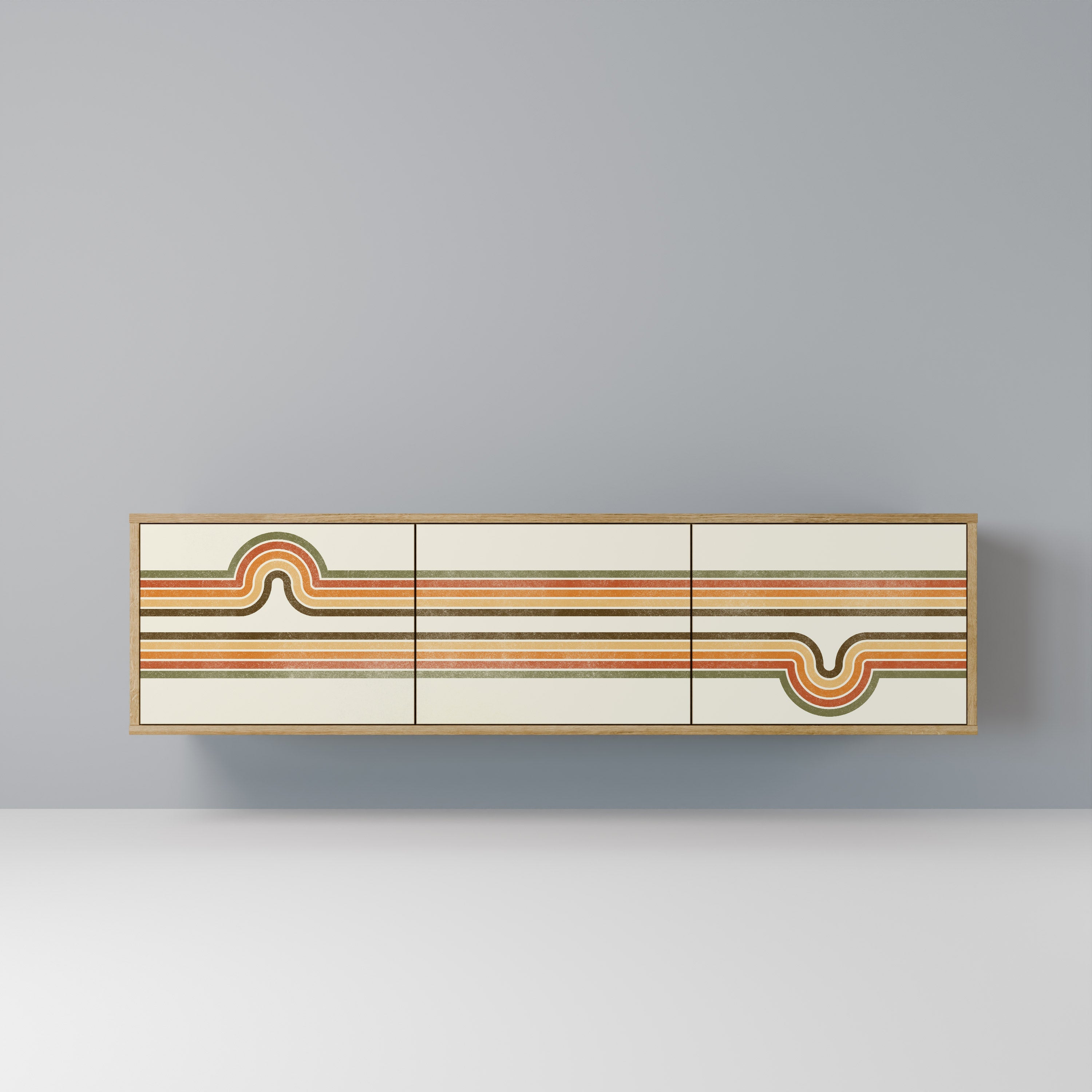 EXCEPTIONAL STREAM Móvel de TV com 3 Portas em Efeito Carvalho