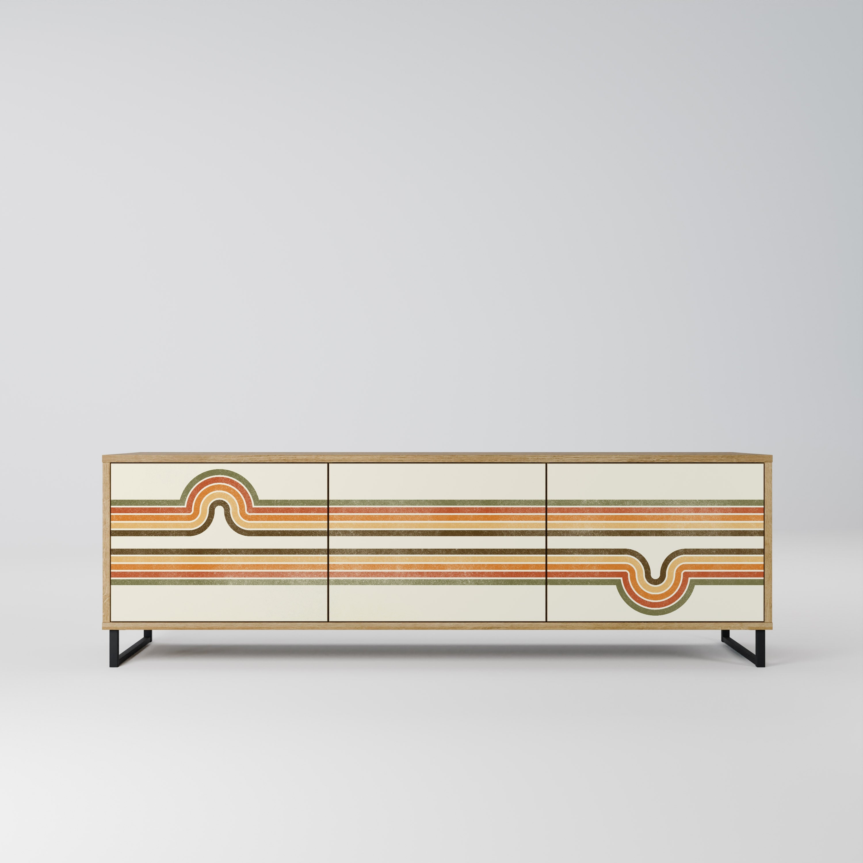 EXCEPTIONAL STREAM Móvel de TV com 3 Portas em Efeito Carvalho