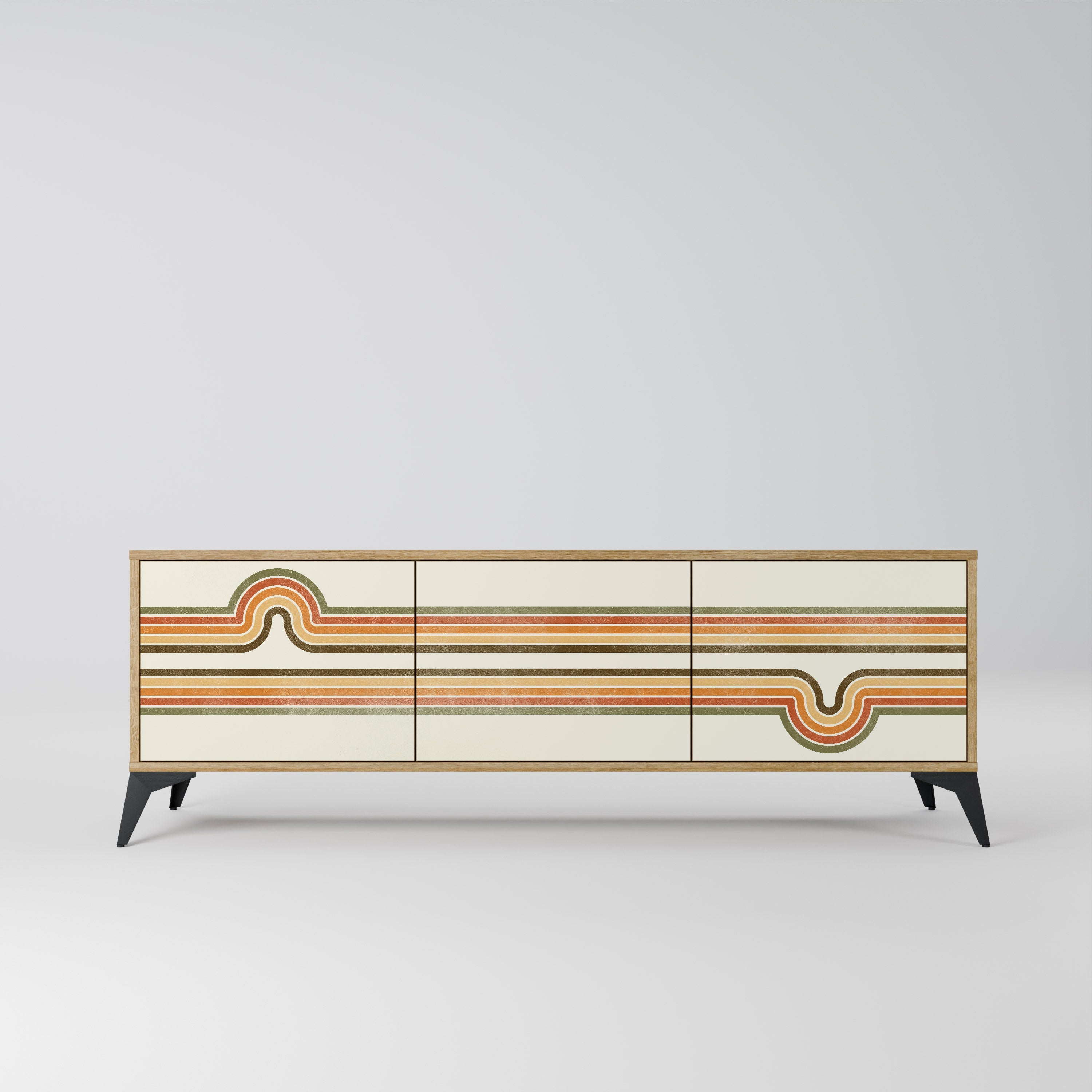 EXCEPTIONAL STREAM Móvel de TV com 3 Portas em Efeito Carvalho