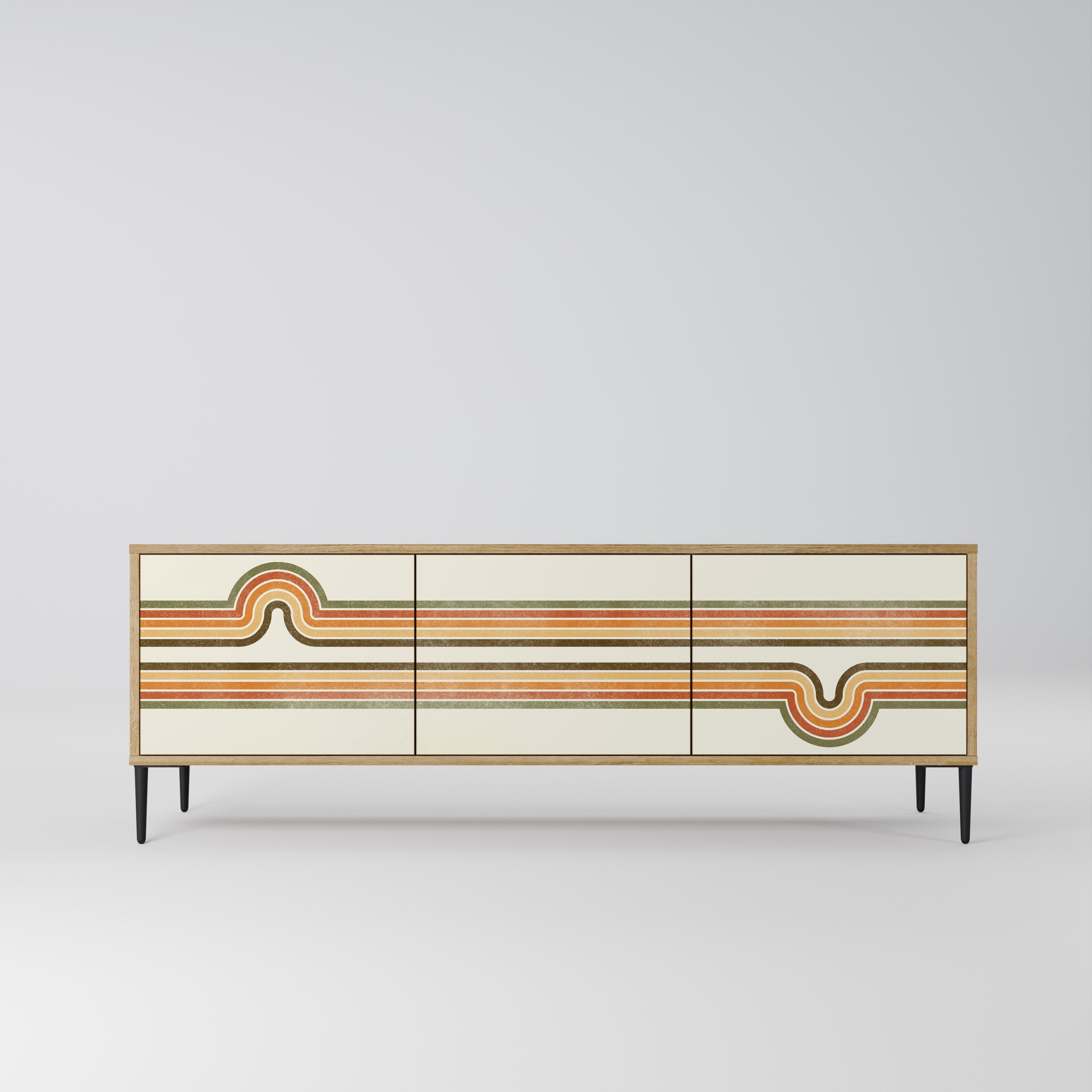 EXCEPTIONAL STREAM Móvel de TV com 3 Portas em Efeito Carvalho