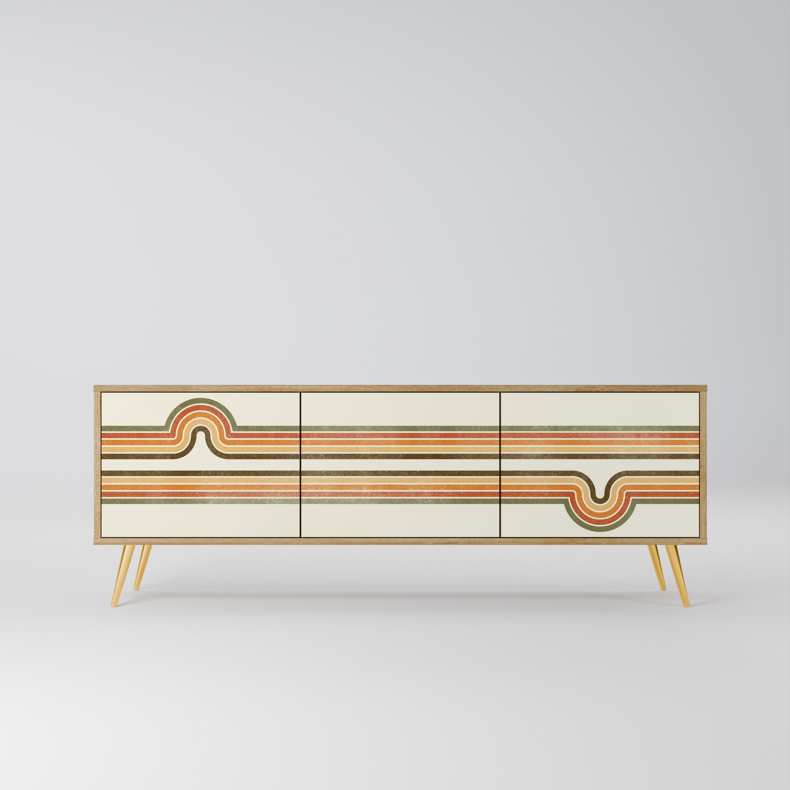 EXCEPTIONAL STREAM Móvel de TV com 3 Portas em Efeito Carvalho