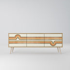 EXCEPTIONAL STREAM Móvel de TV com 3 Portas em Efeito Carvalho