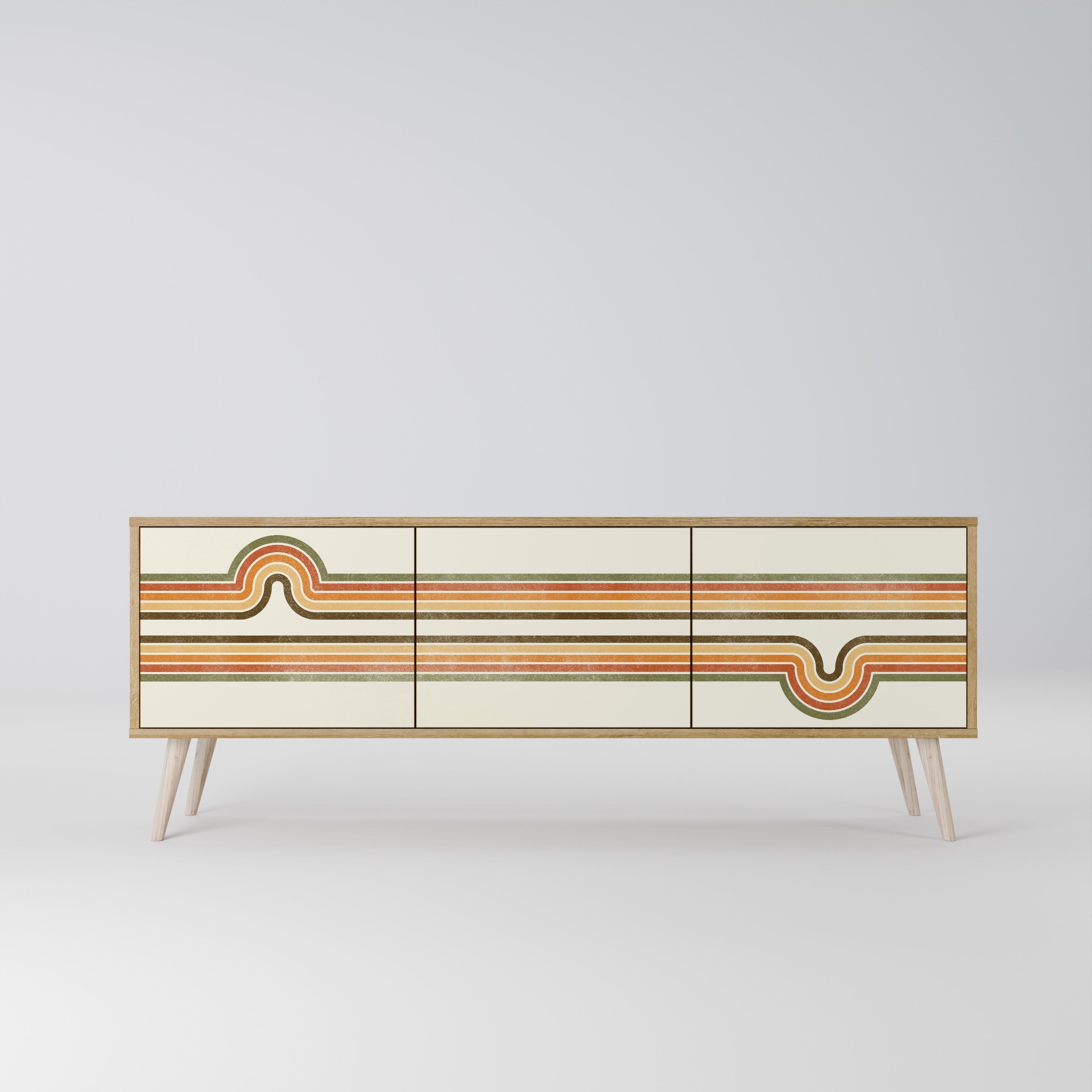 EXCEPTIONAL STREAM Móvel de TV com 3 Portas em Efeito Carvalho