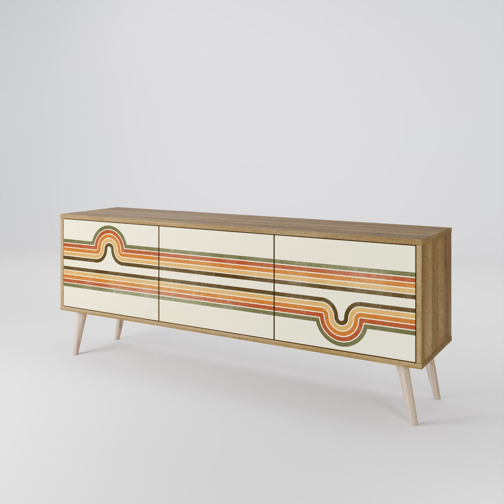 EXCEPTIONAL STREAM Móvel de TV com 3 Portas em Efeito Carvalho