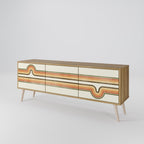 EXCEPTIONAL STREAM Móvel de TV com 3 Portas em Efeito Carvalho