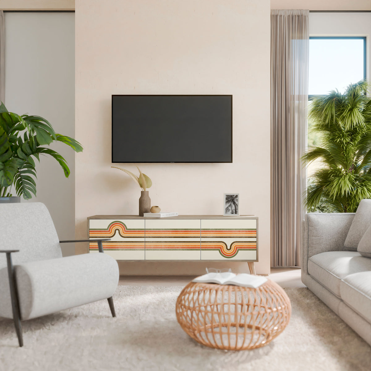 EXCEPTIONAL STREAM 3-Door TV Cabinet