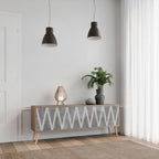 SOLID ZIG ZAG 3-Door TV Stand in Oak Effect