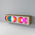 SYMPHONY OF COLORS Móvel de TV com 3 Portas em Efeito Carvalho