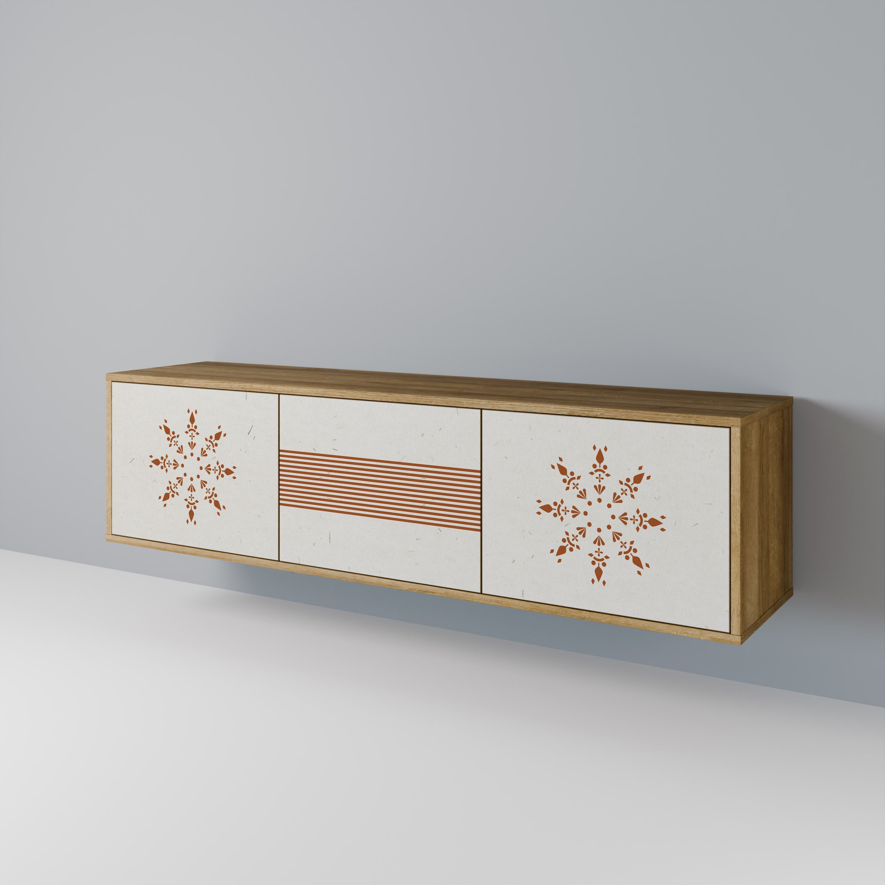 DAILY HARMONY Móvel de TV com 3 Portas em Efeito Carvalho