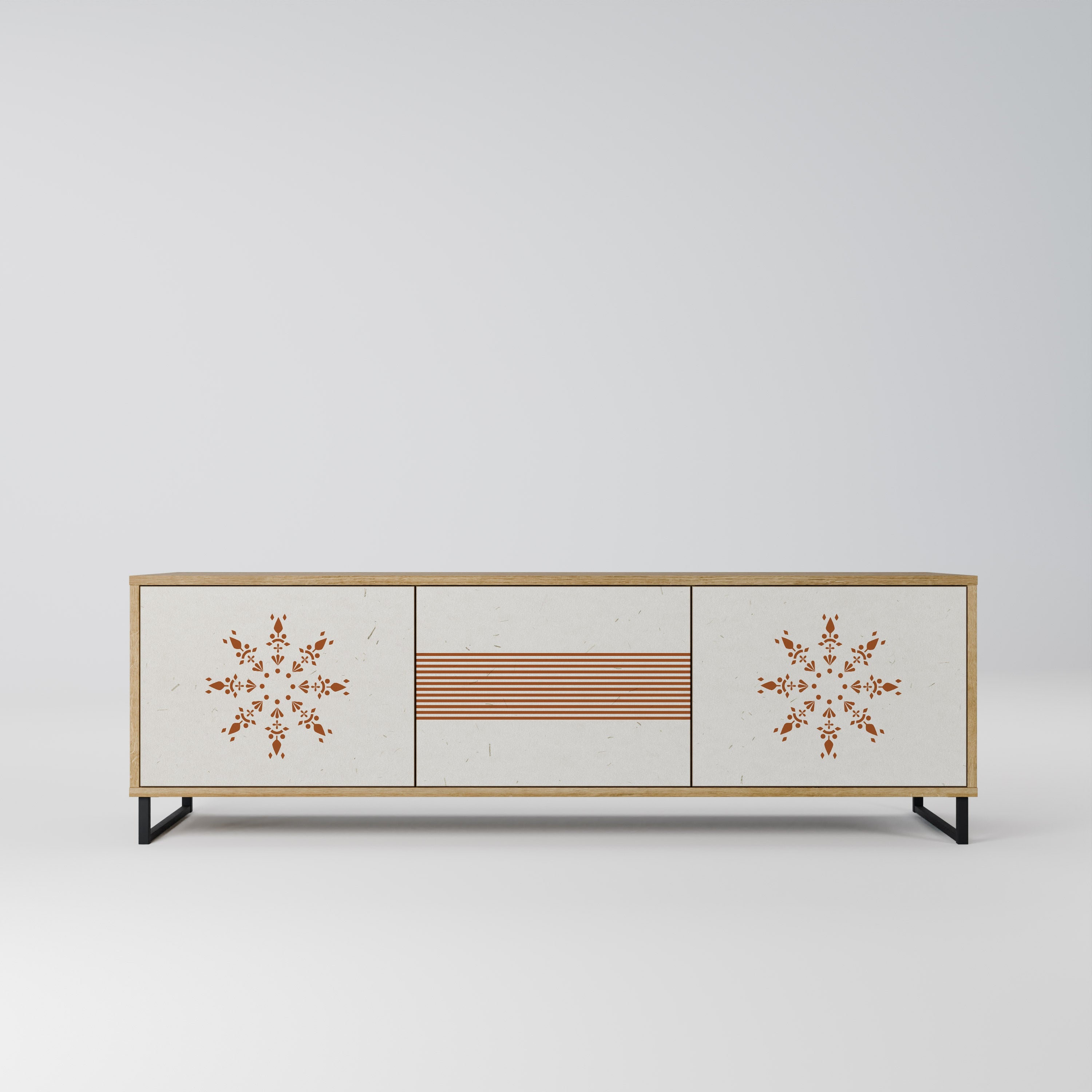 DAILY HARMONY Móvel de TV com 3 Portas em Efeito Carvalho