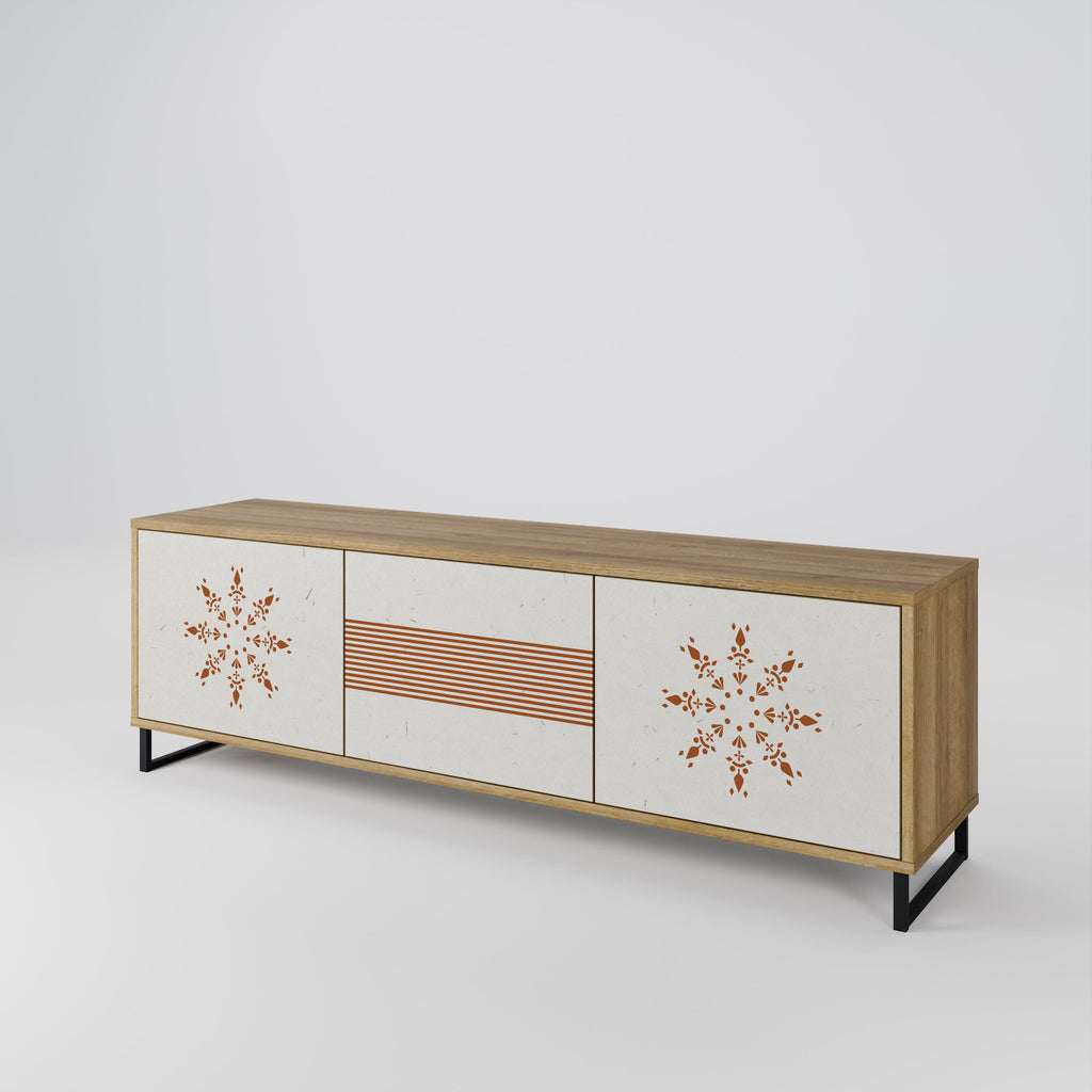 DAILY HARMONY Móvel de TV com 3 Portas em Efeito Carvalho