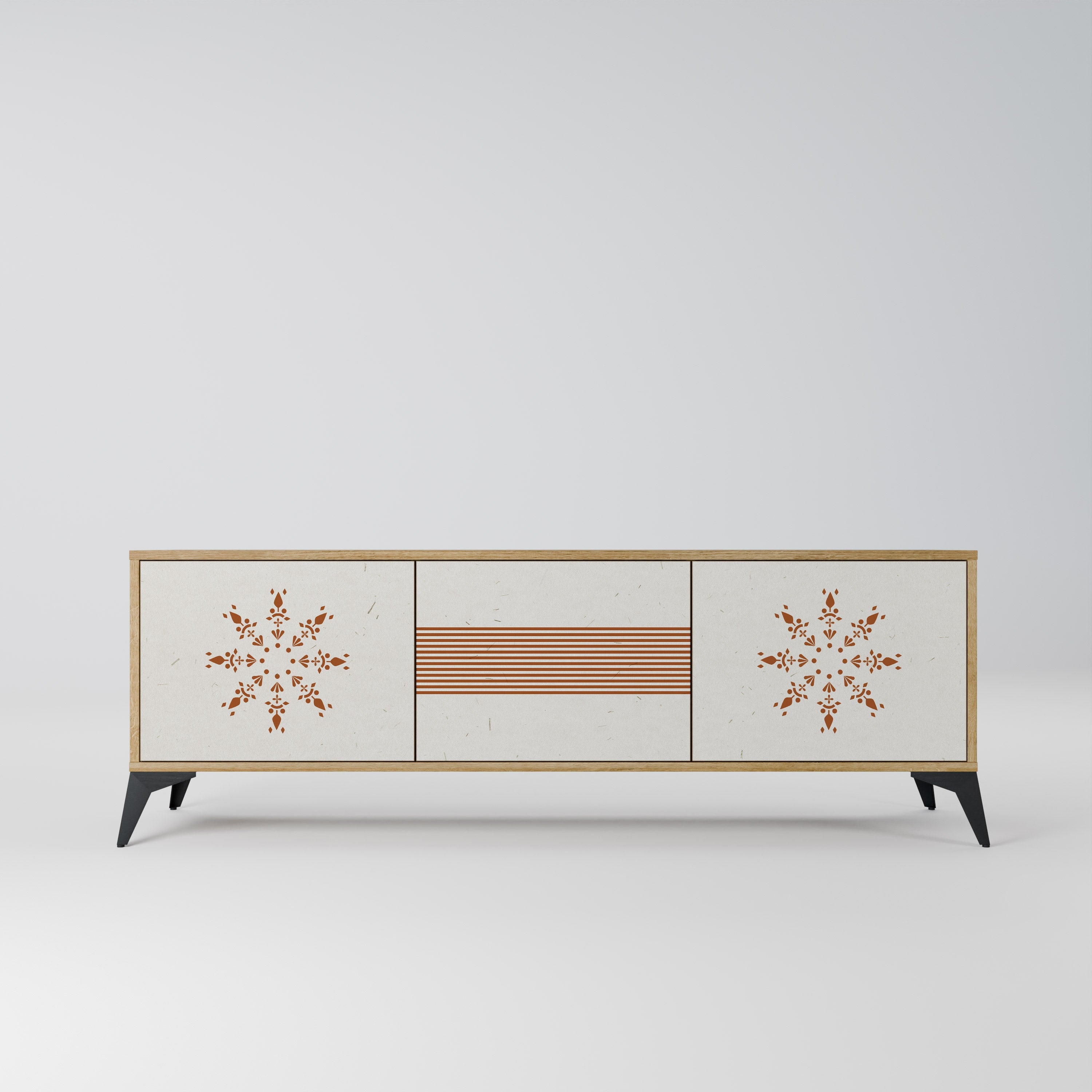 DAILY HARMONY Móvel de TV com 3 Portas em Efeito Carvalho