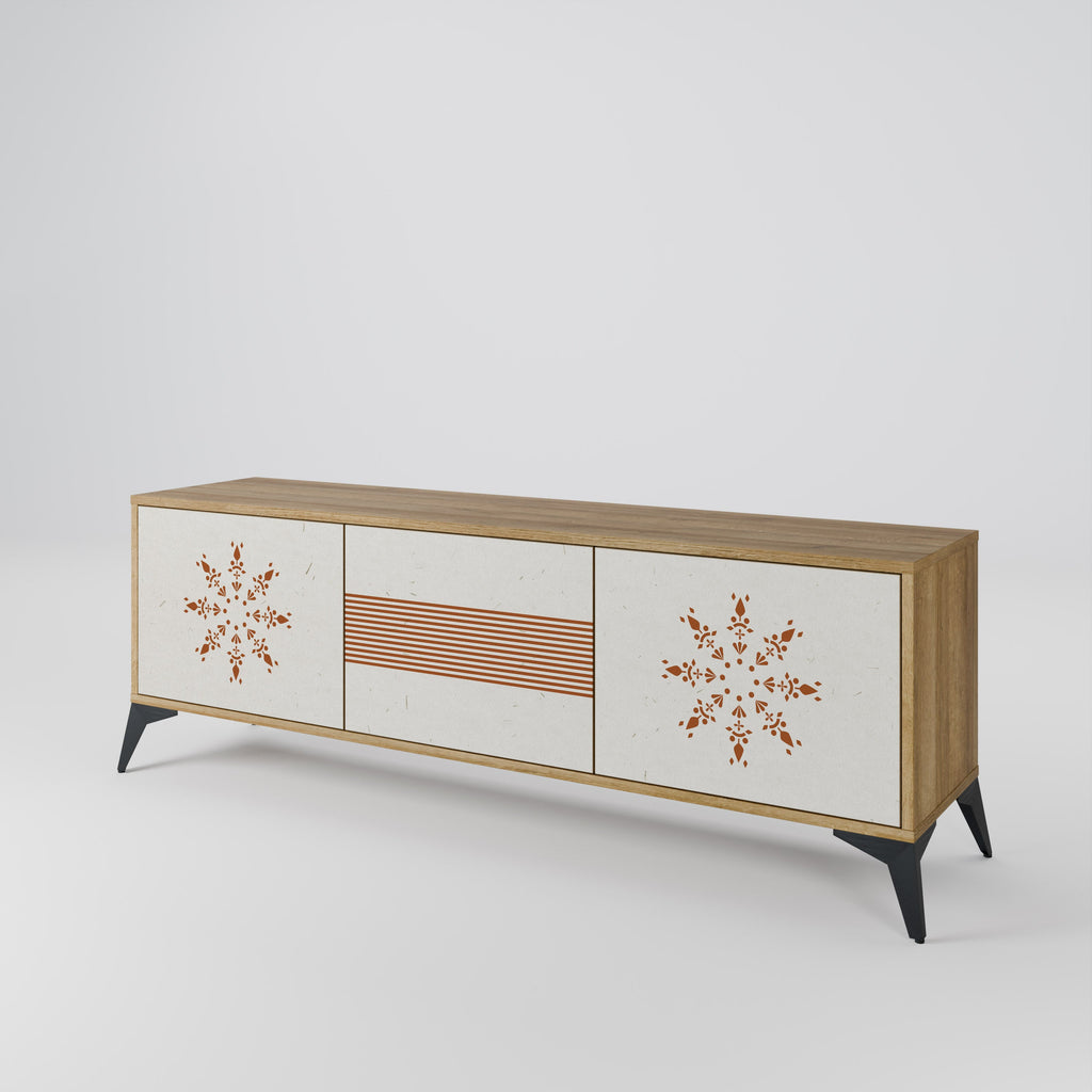 DAILY HARMONY Móvel de TV com 3 Portas em Efeito Carvalho