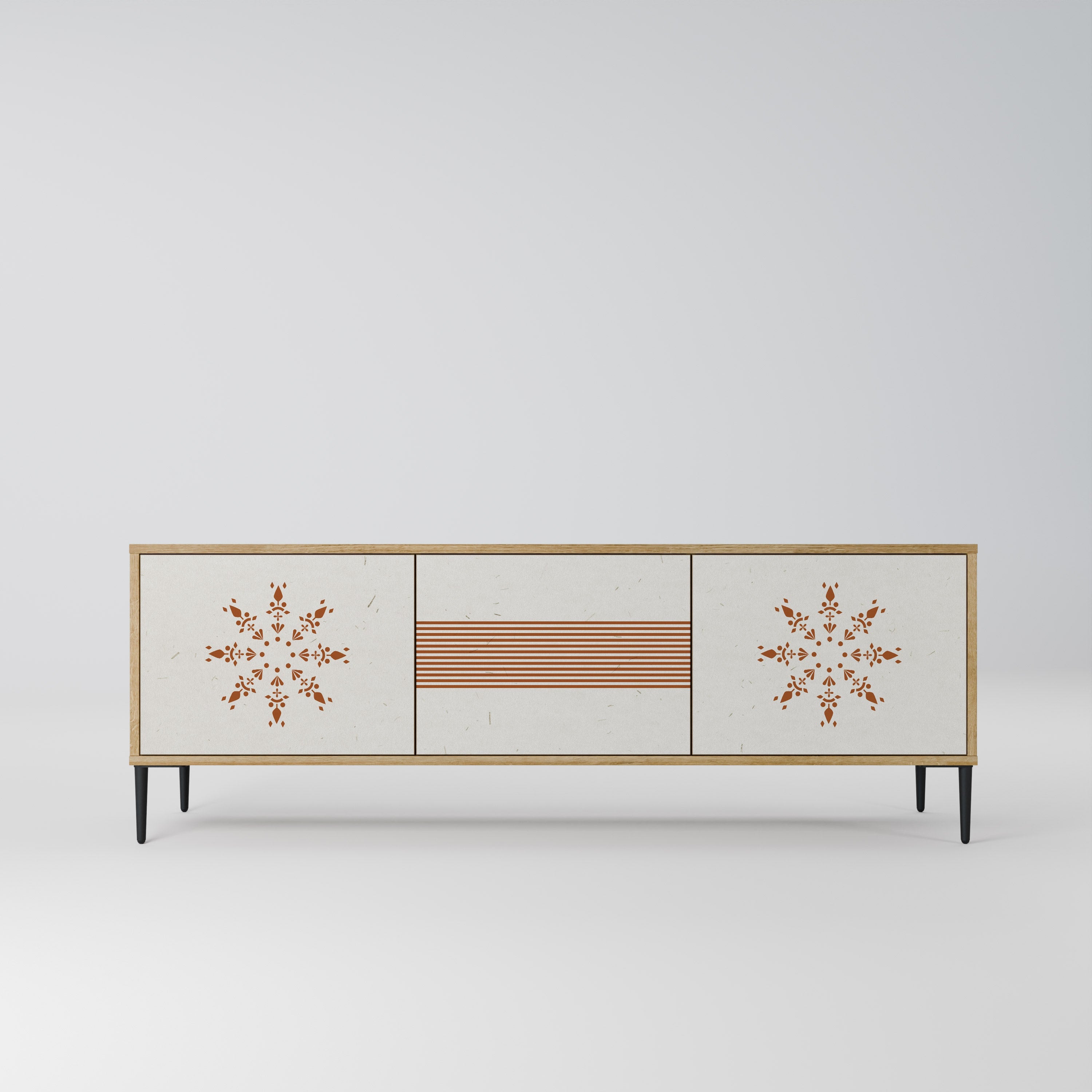 DAILY HARMONY Móvel de TV com 3 Portas em Efeito Carvalho