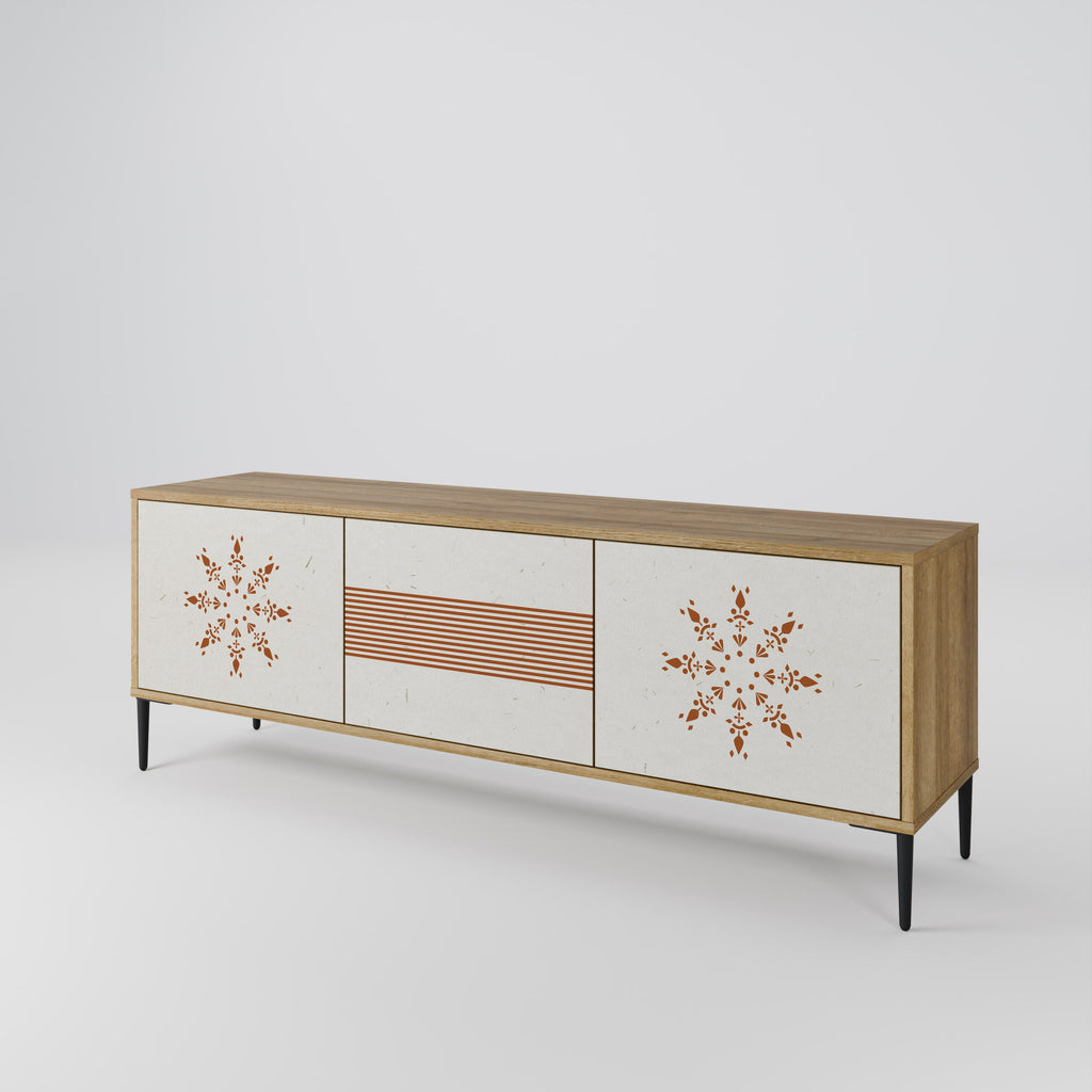 DAILY HARMONY Móvel de TV com 3 Portas em Efeito Carvalho