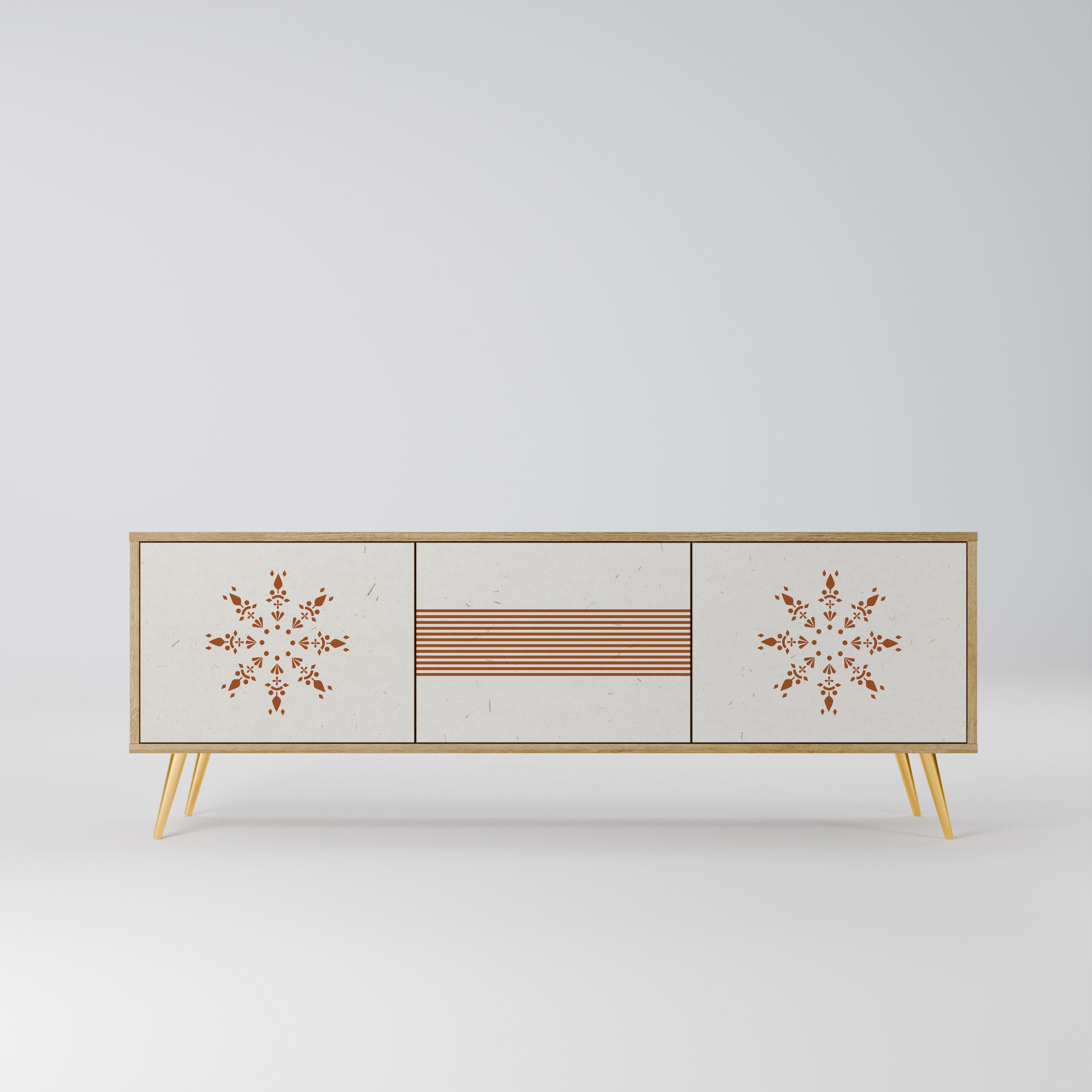 DAILY HARMONY Móvel de TV com 3 Portas em Efeito Carvalho