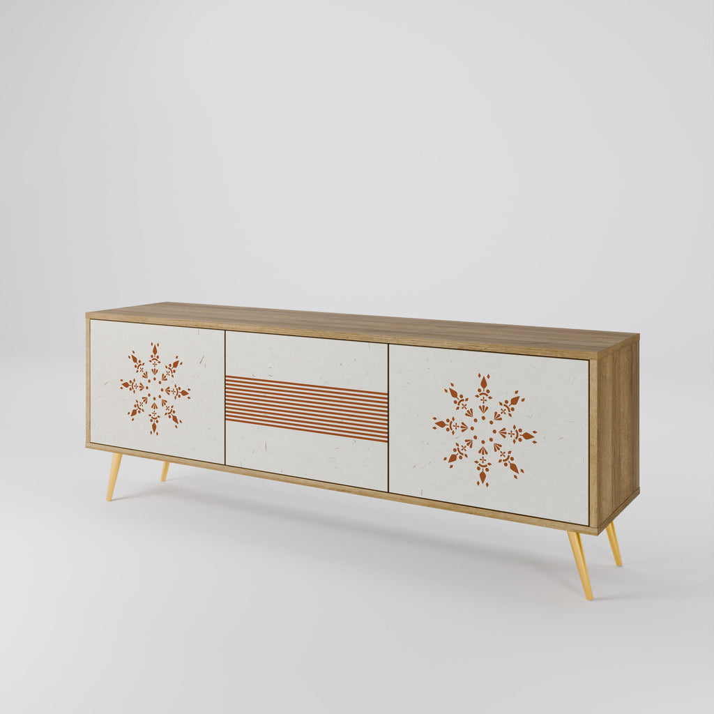 DAILY HARMONY Móvel de TV com 3 Portas em Efeito Carvalho