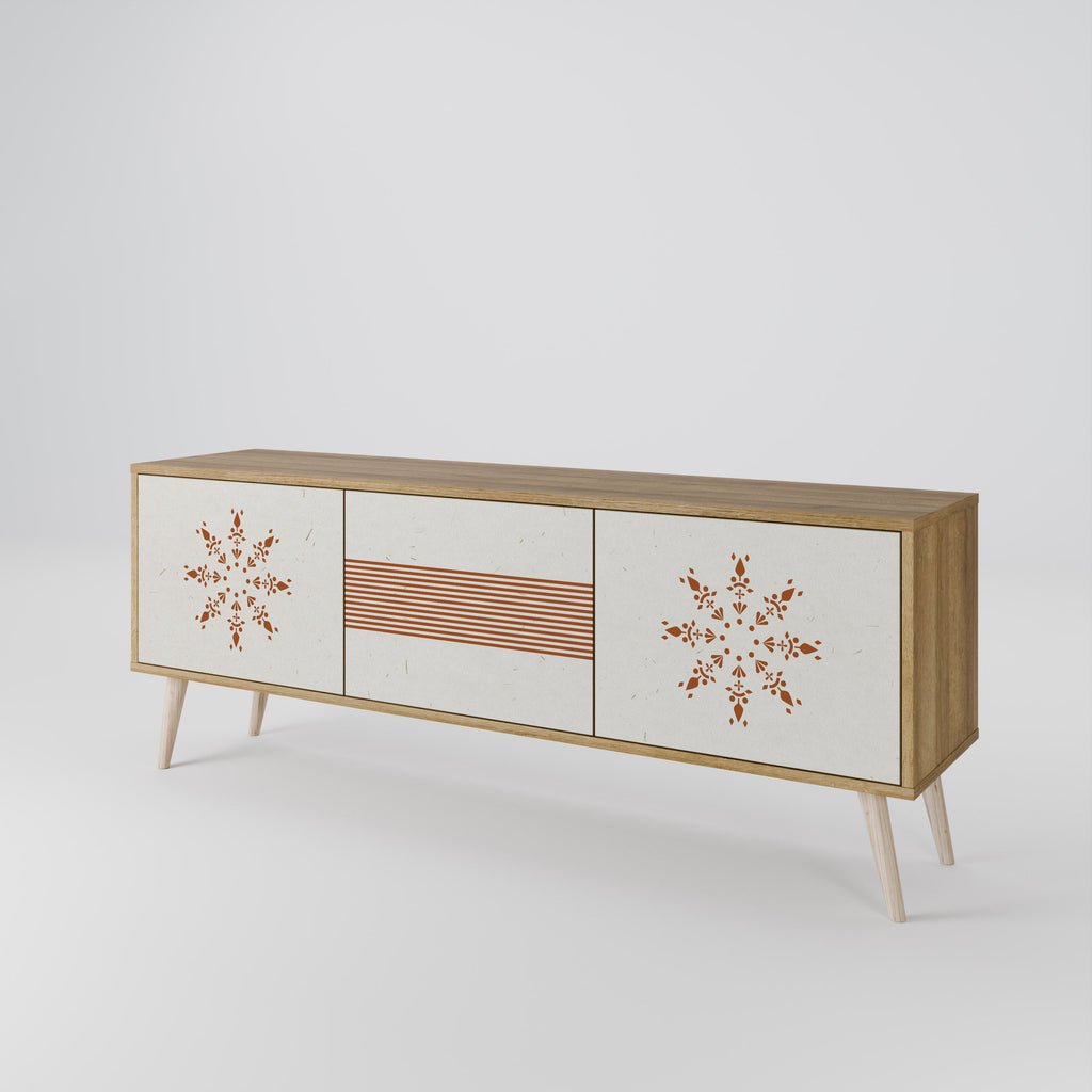 DAILY HARMONY Móvel de TV com 3 Portas em Efeito Carvalho