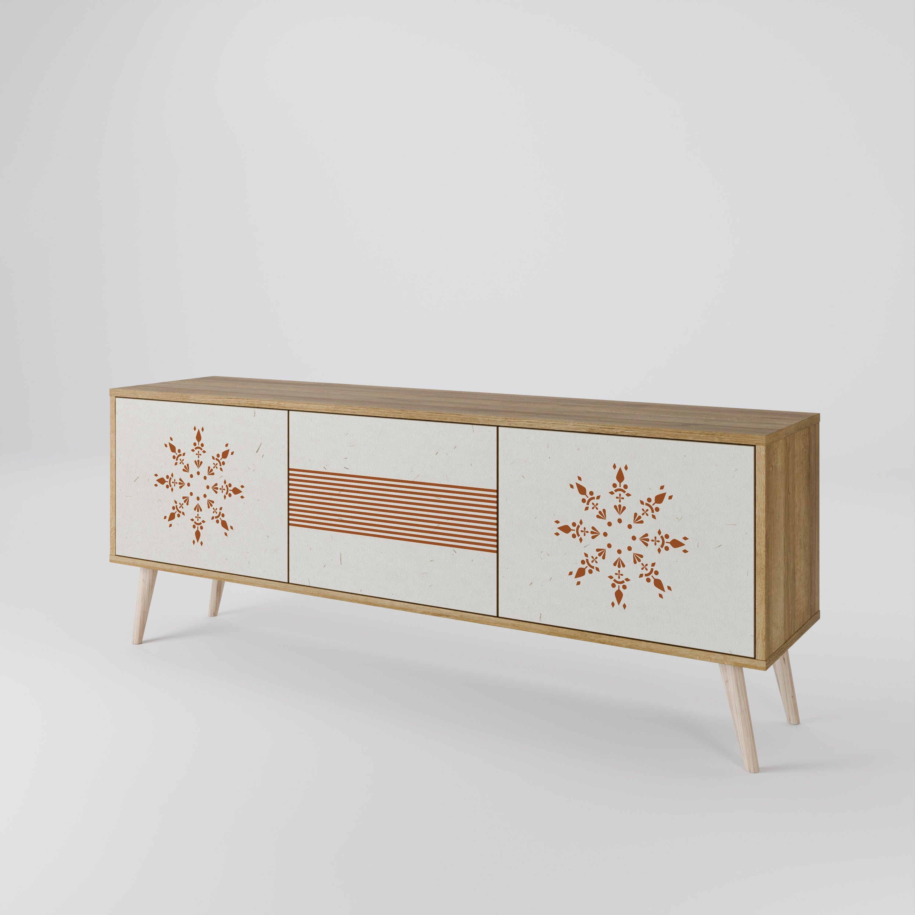 DAILY HARMONY Móvel de TV com 3 Portas em Efeito Carvalho