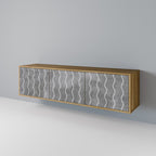 WAVES OF CONCRETE Móvel de TV com 3 Portas em Efeito Carvalho