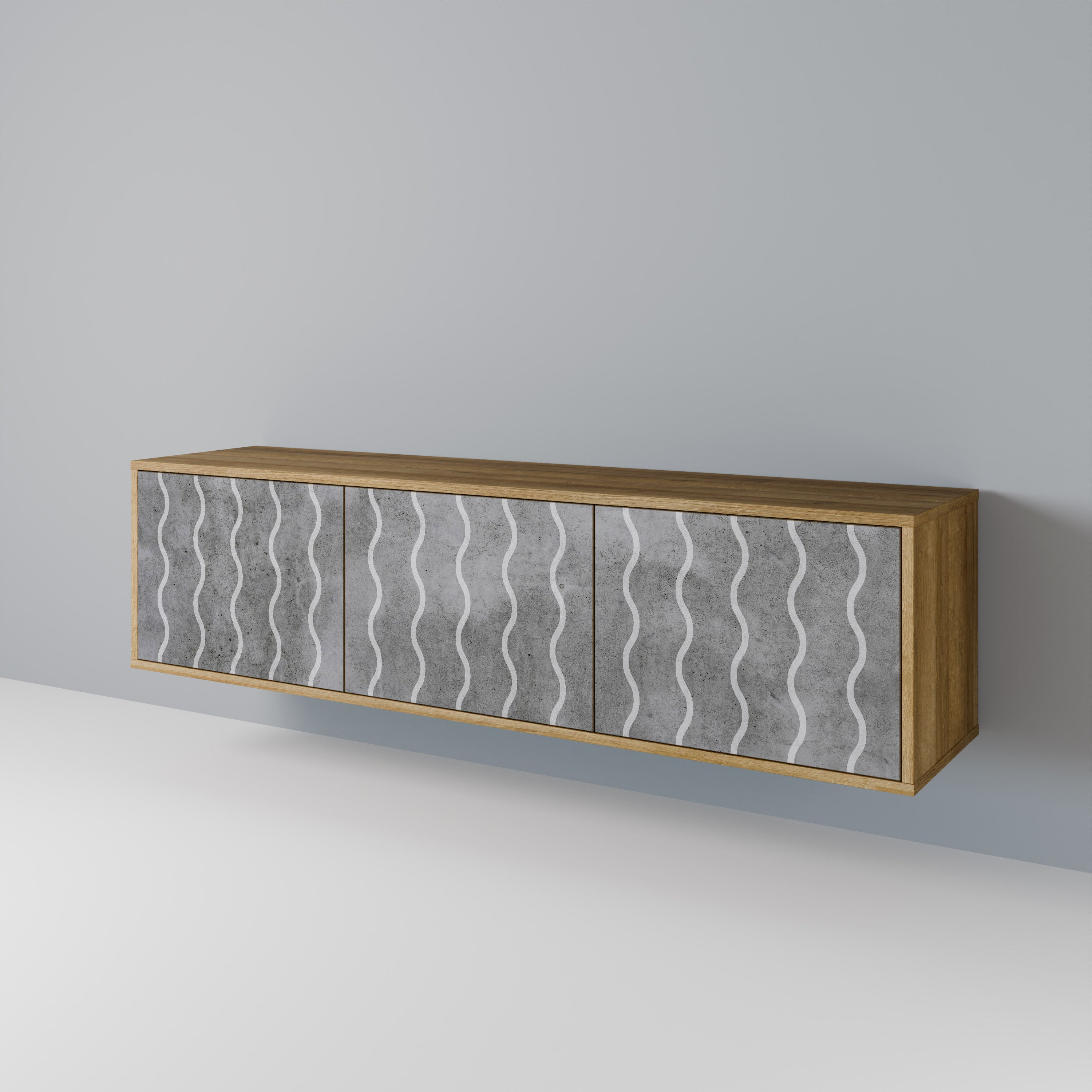 WAVES OF CONCRETE 3-Door TV Cabinet