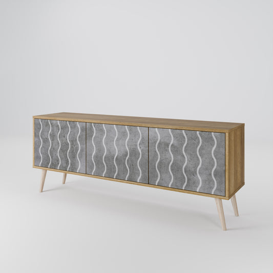 WAVES OF CONCRETE 3-Door TV Cabinet