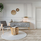 CIRCLE CONCRETE Móvel de TV com 3 Portas em Efeito Carvalho