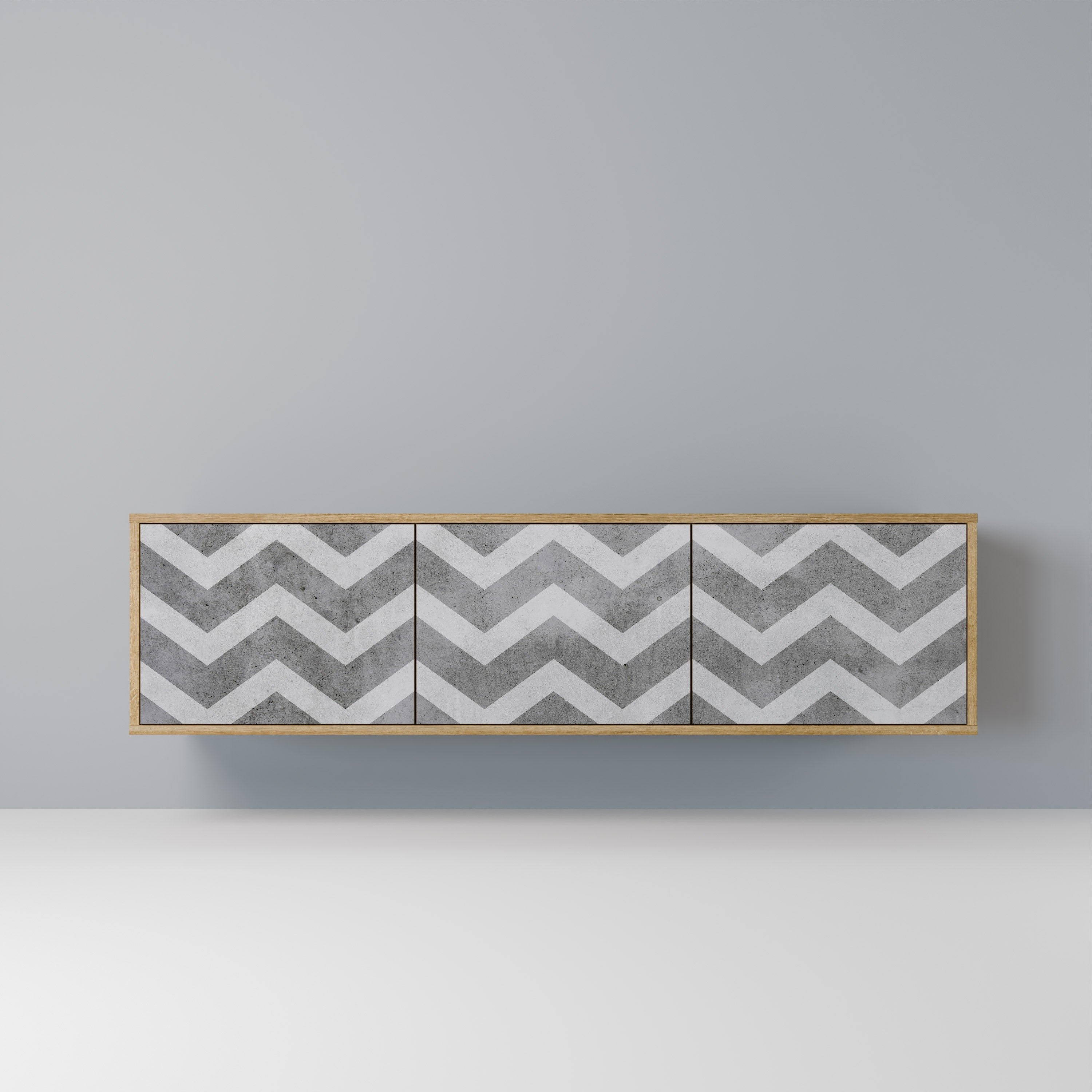 TOUGH ZIG ZAG Móvel de TV com 3 Portas em Efeito Carvalho