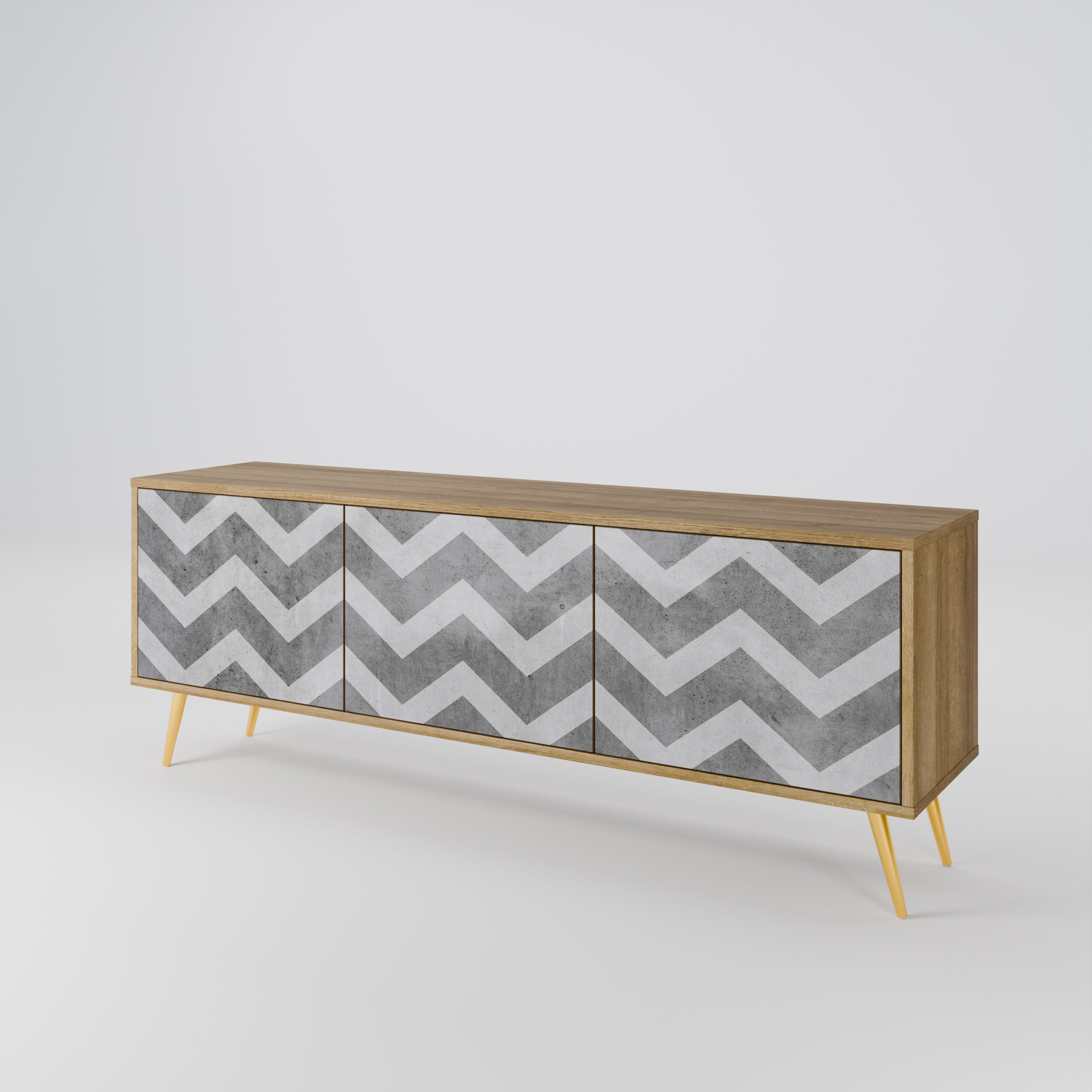 TOUGH ZIG ZAG 3-Door TV Cabinet